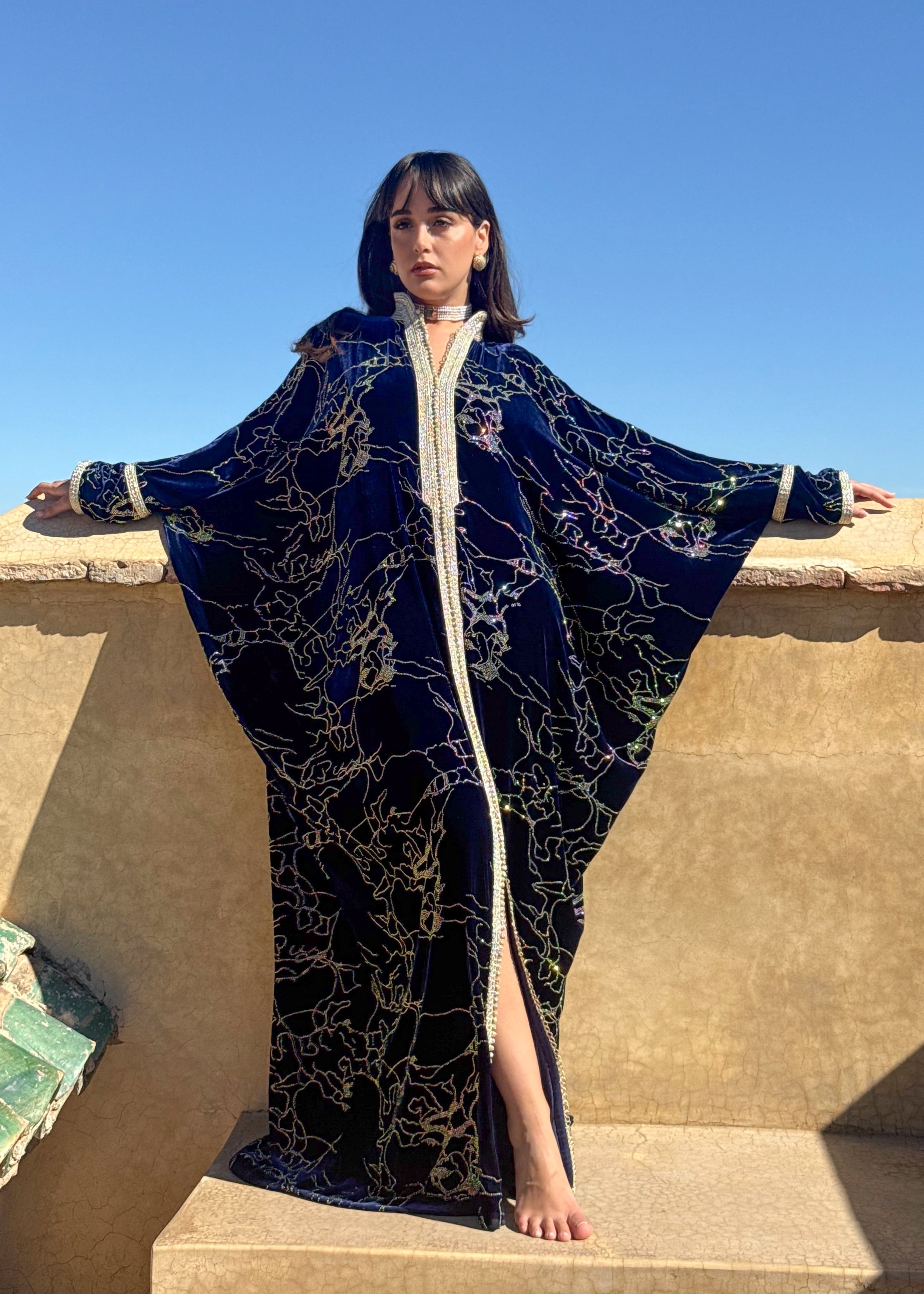 RAMYA SILK VELVET KAFTAN