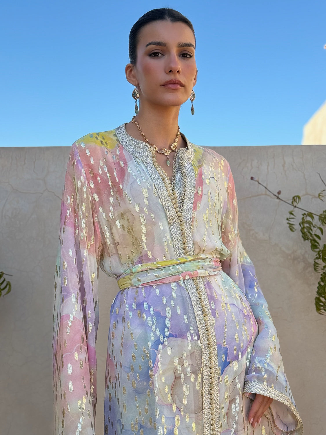BAHIRA 2-PIECE SILK KAFTAN