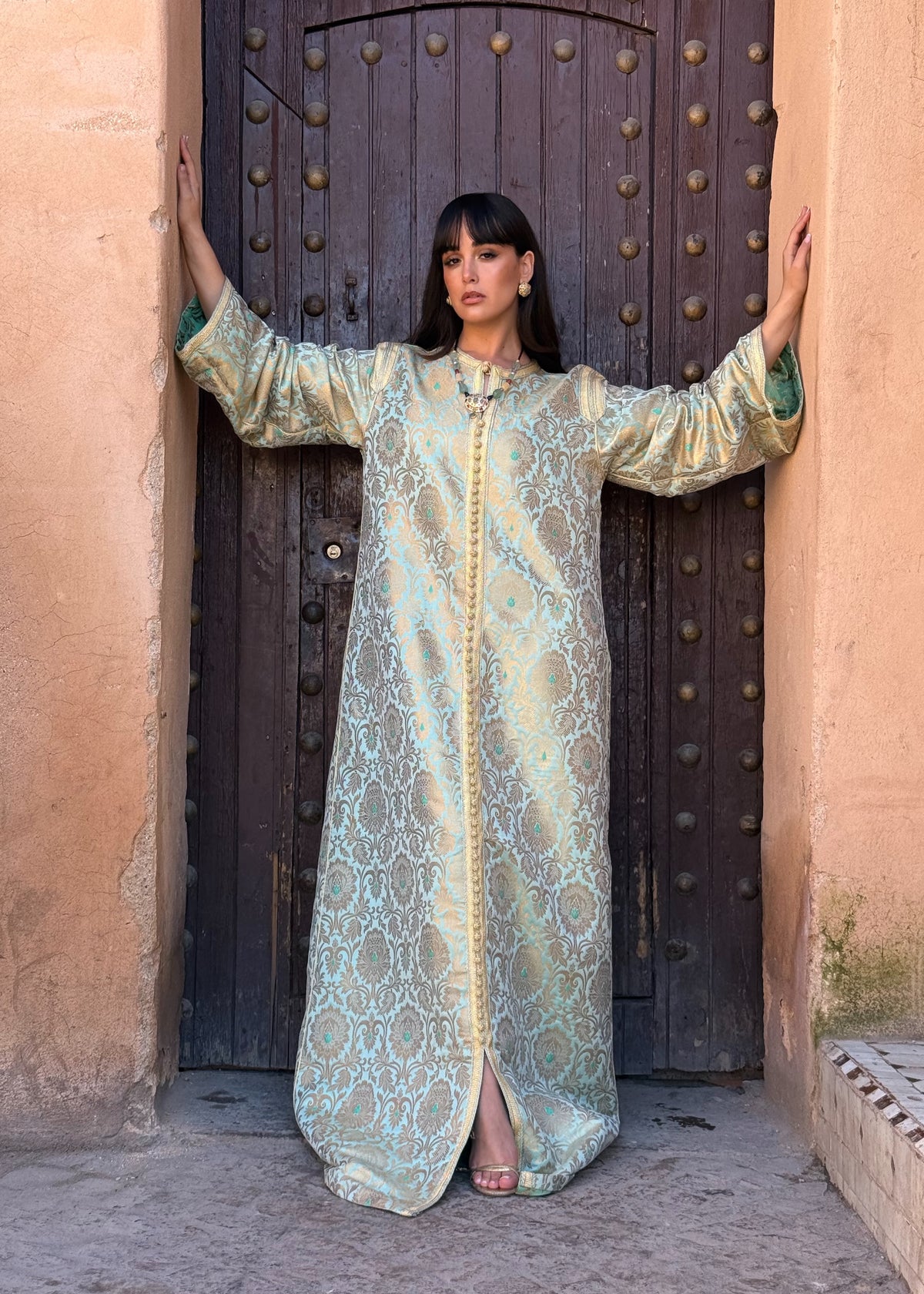 Zakiya Silk Brocade Kaftan by Moroccan Touch