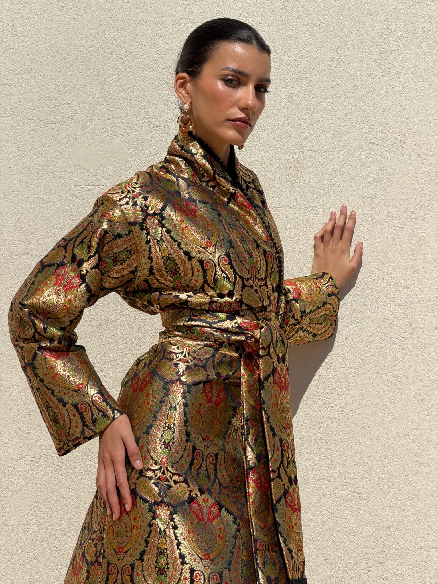 BODOUR SILK FLORAL KAFTAN