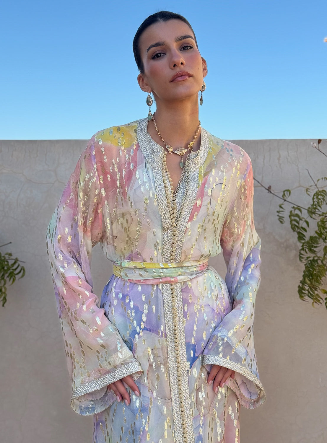 BAHIRA 2-PIECE SILK KAFTAN