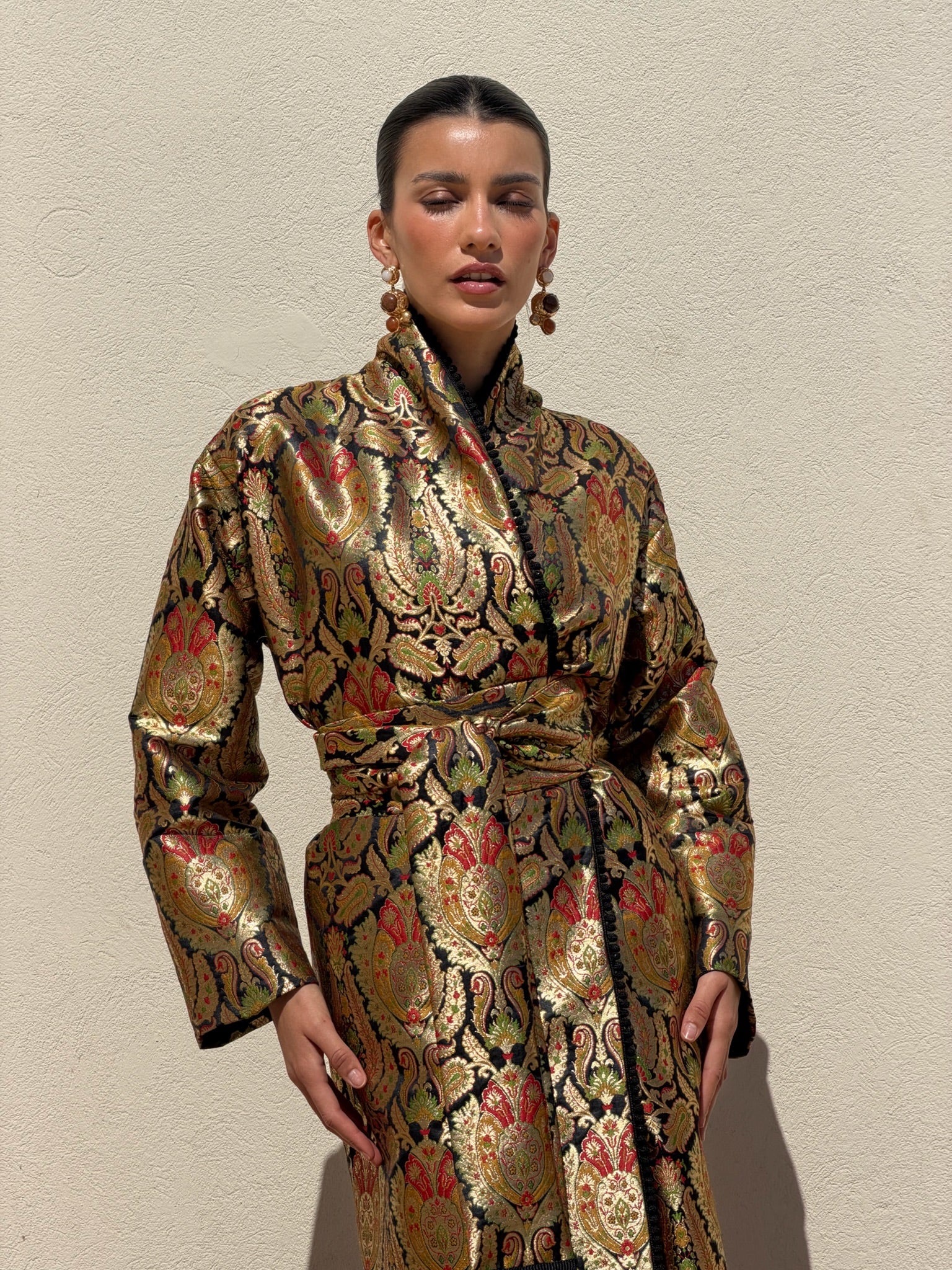 BODOUR SILK FLORAL KAFTAN