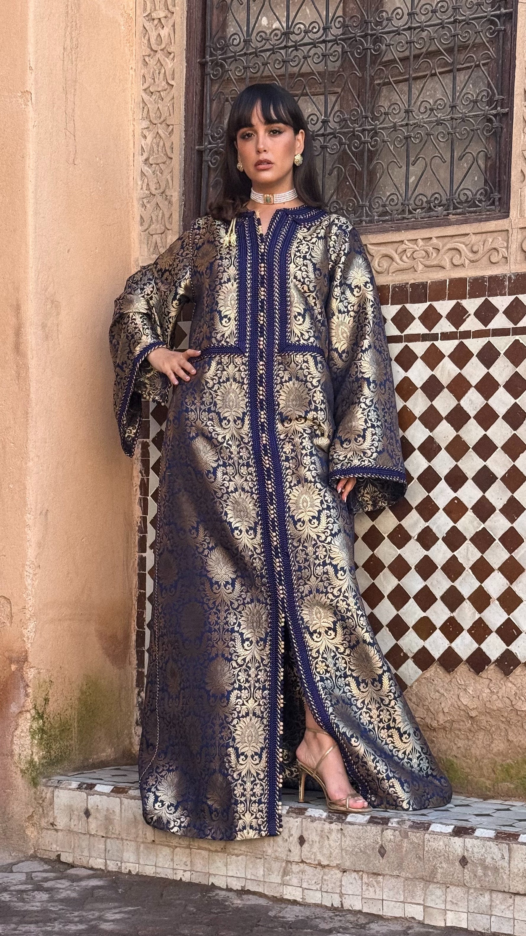 WAHIBA SILK BROCADE KAFTAN