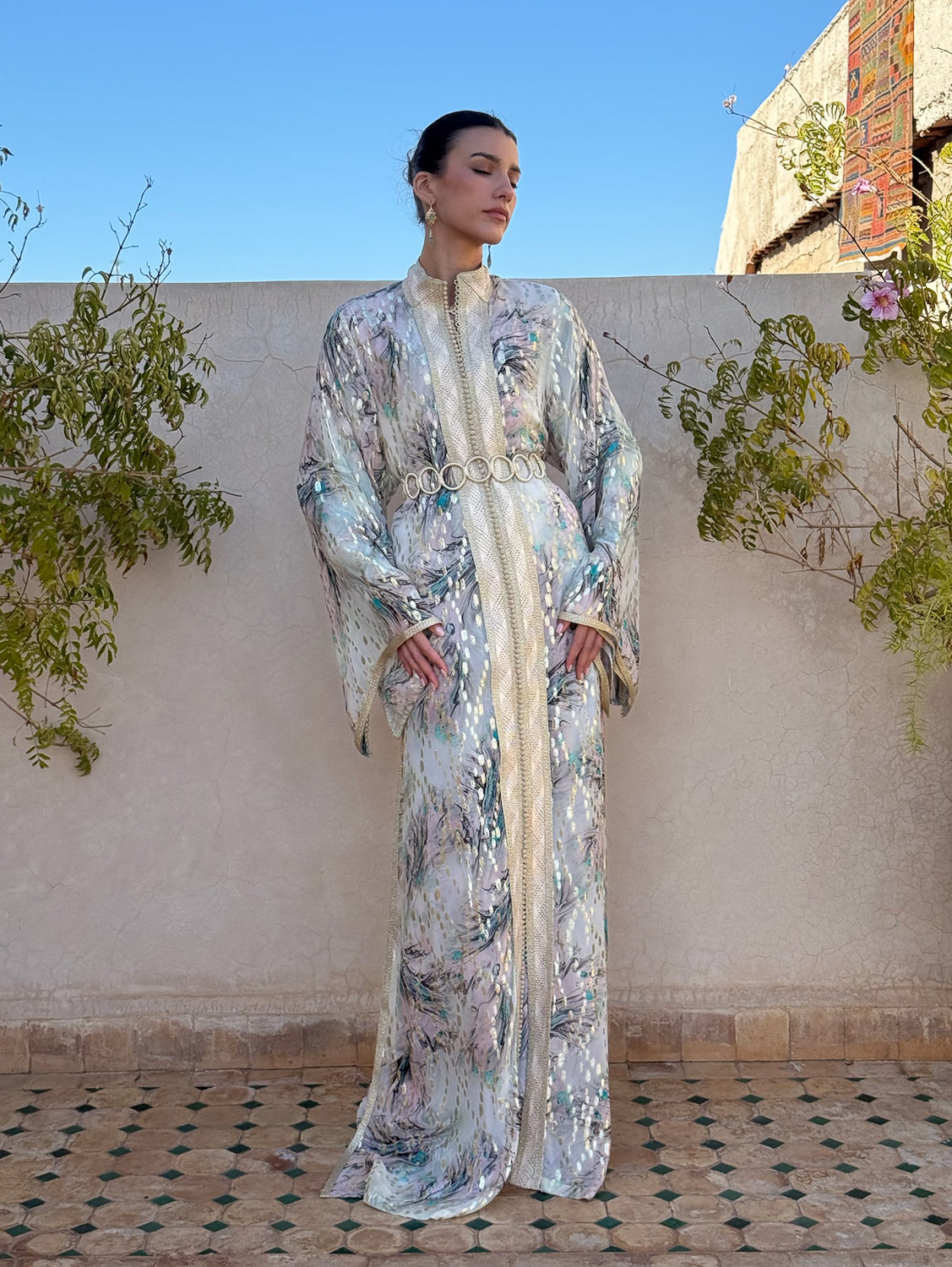 SAMAH TWO-PIECE SILK KAFTAN