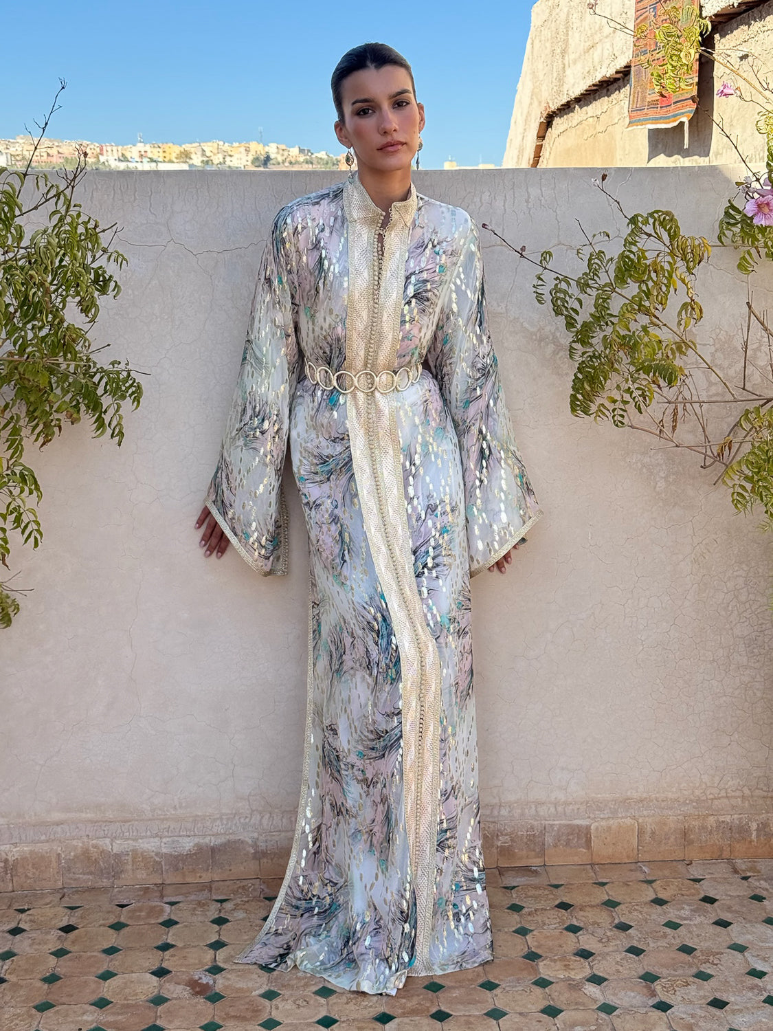 SAMAH TWO-PIECE SILK KAFTAN