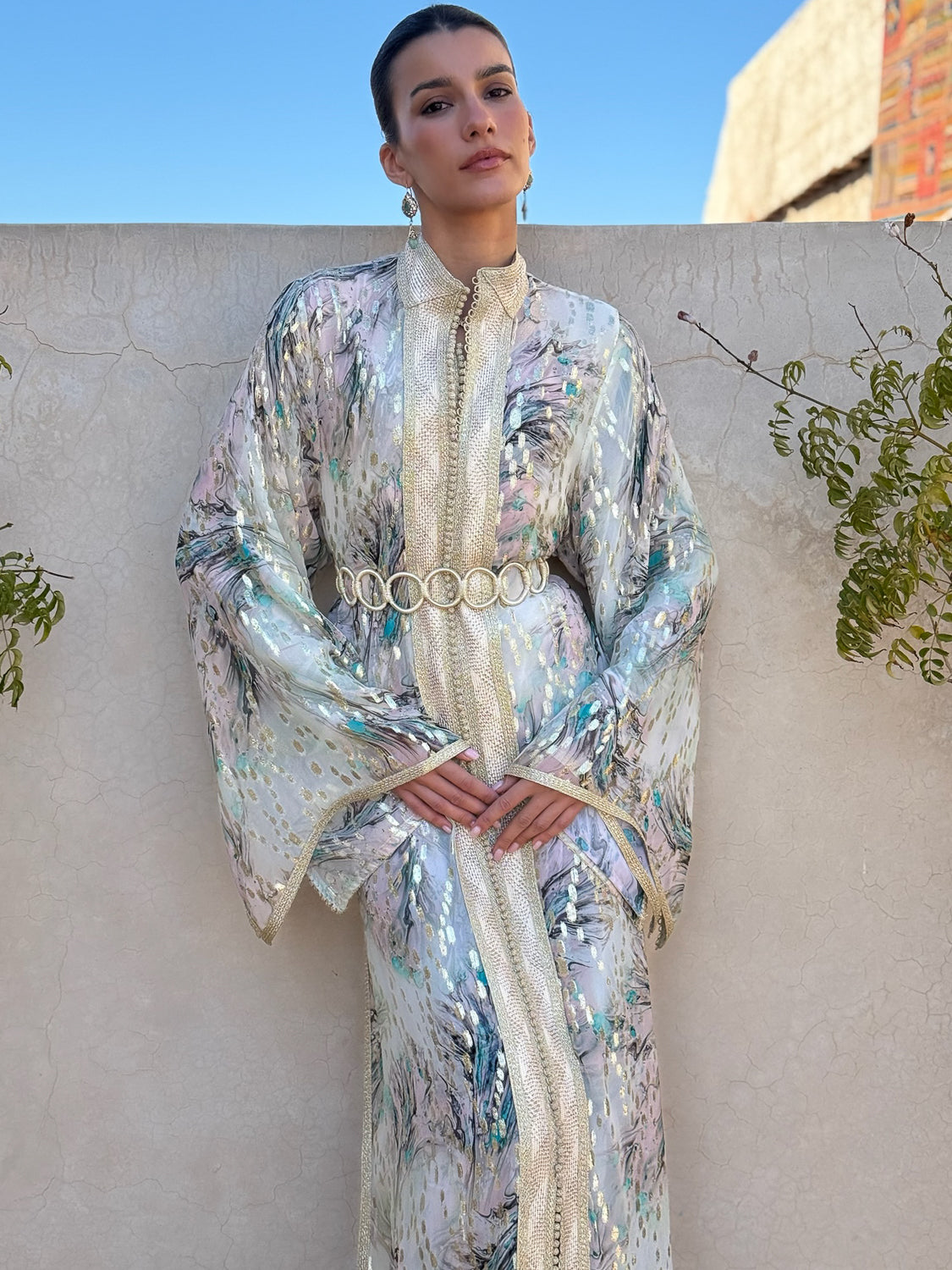 SAMAH TWO-PIECE SILK KAFTAN