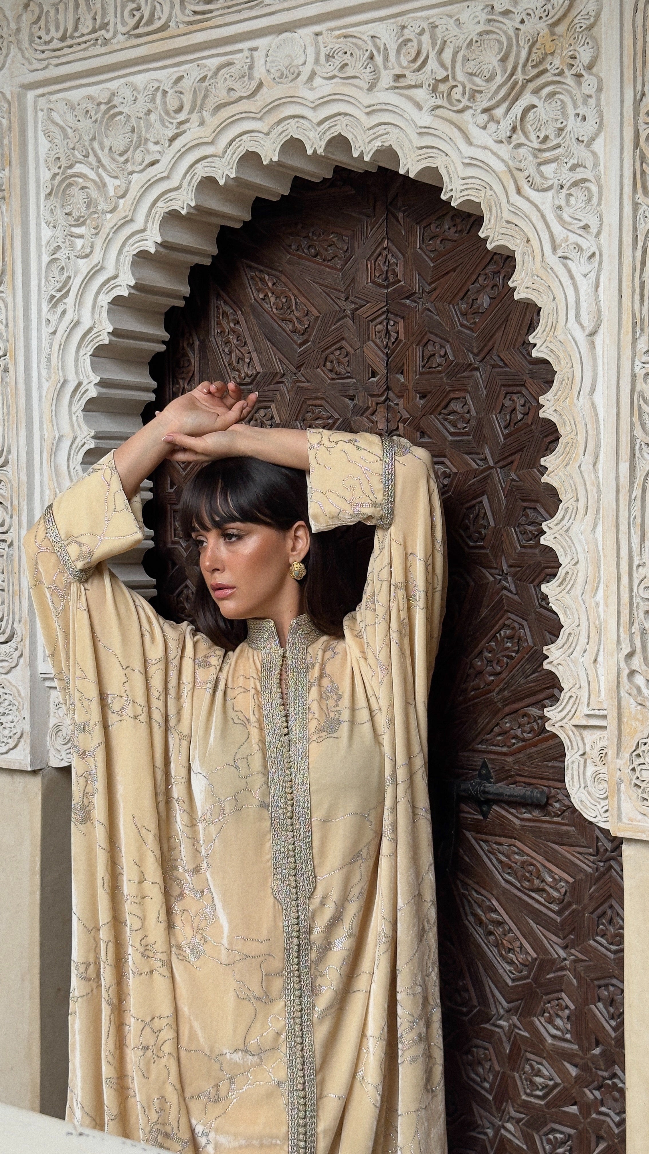 ZWENA SILK VELVET KAFTAN