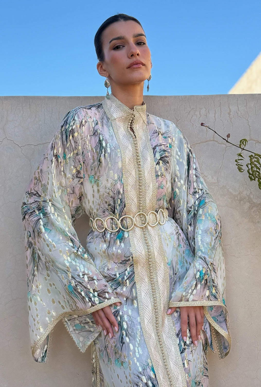 SAMAH TWO-PIECE SILK KAFTAN