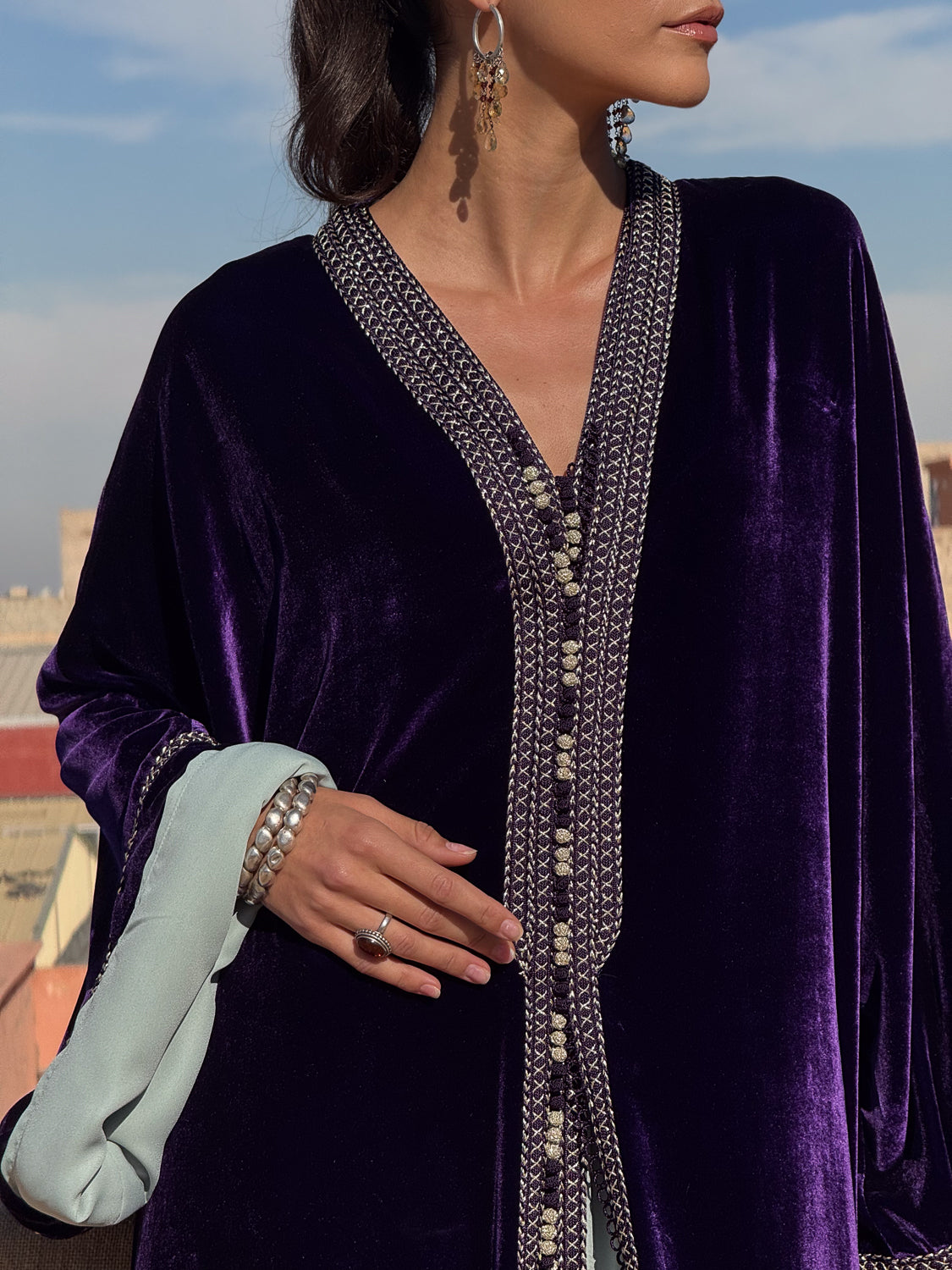 NASSIMA TWO-PIECE SILK VELVET KAFTAN