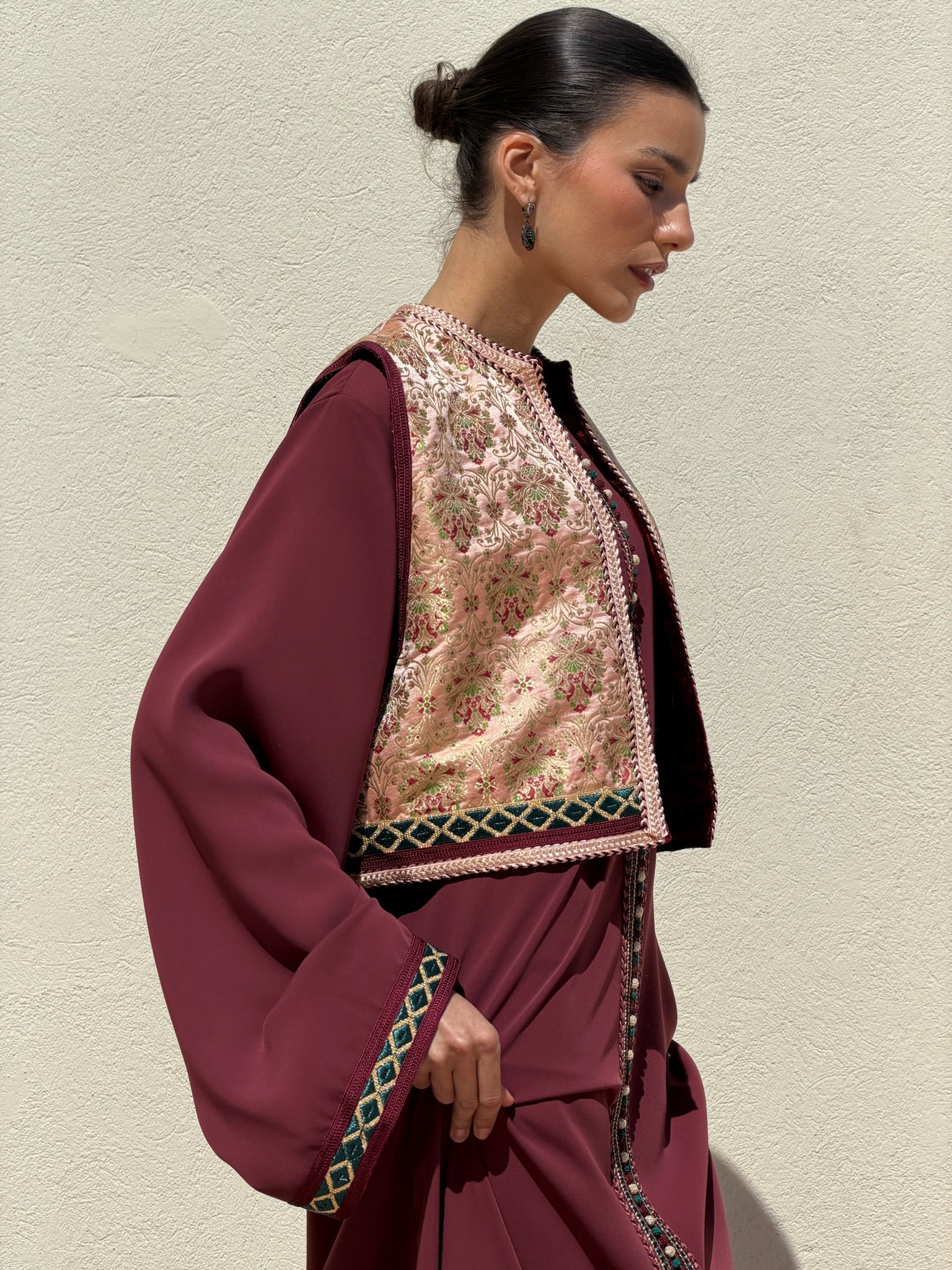 MARWA TWO-PIECE KAFTAN & GILET SET