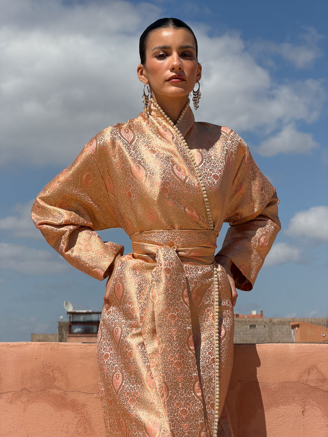 SHAYMA SILK BROCADE KIMONO KAFTAN