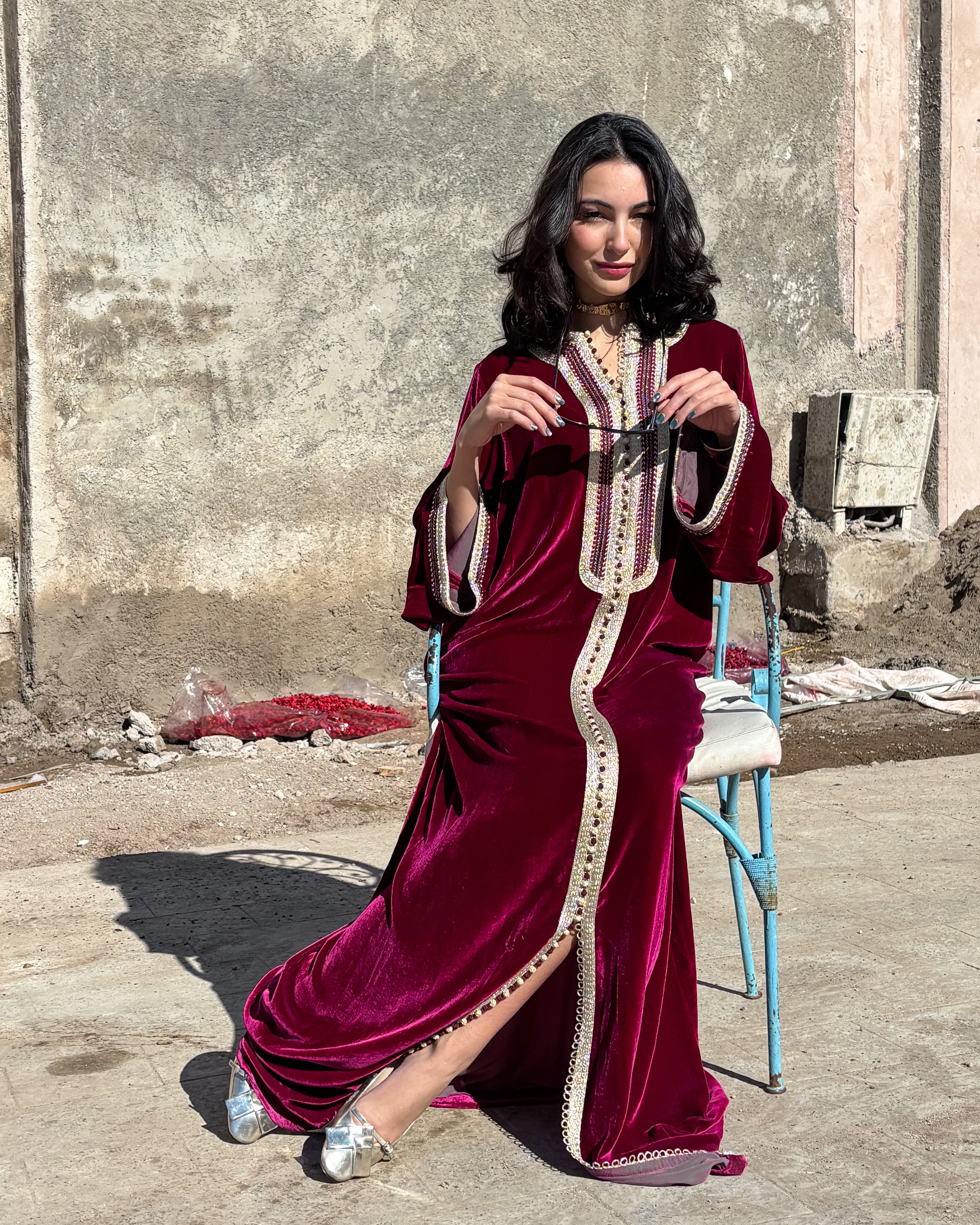 AMERA SILK VELVET KAFTAN