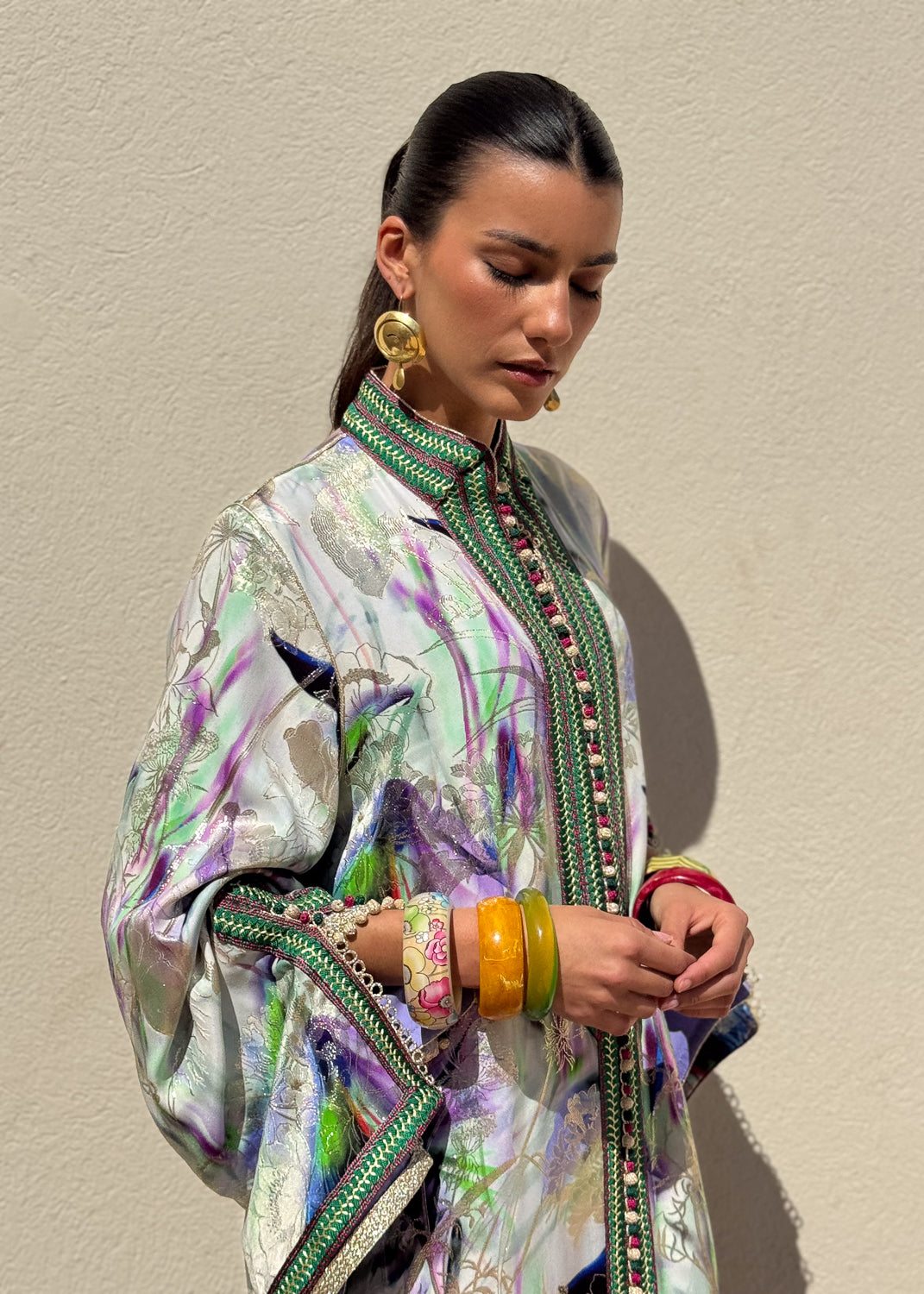 FARHANA TWO-PIECE SILK KAFTAN