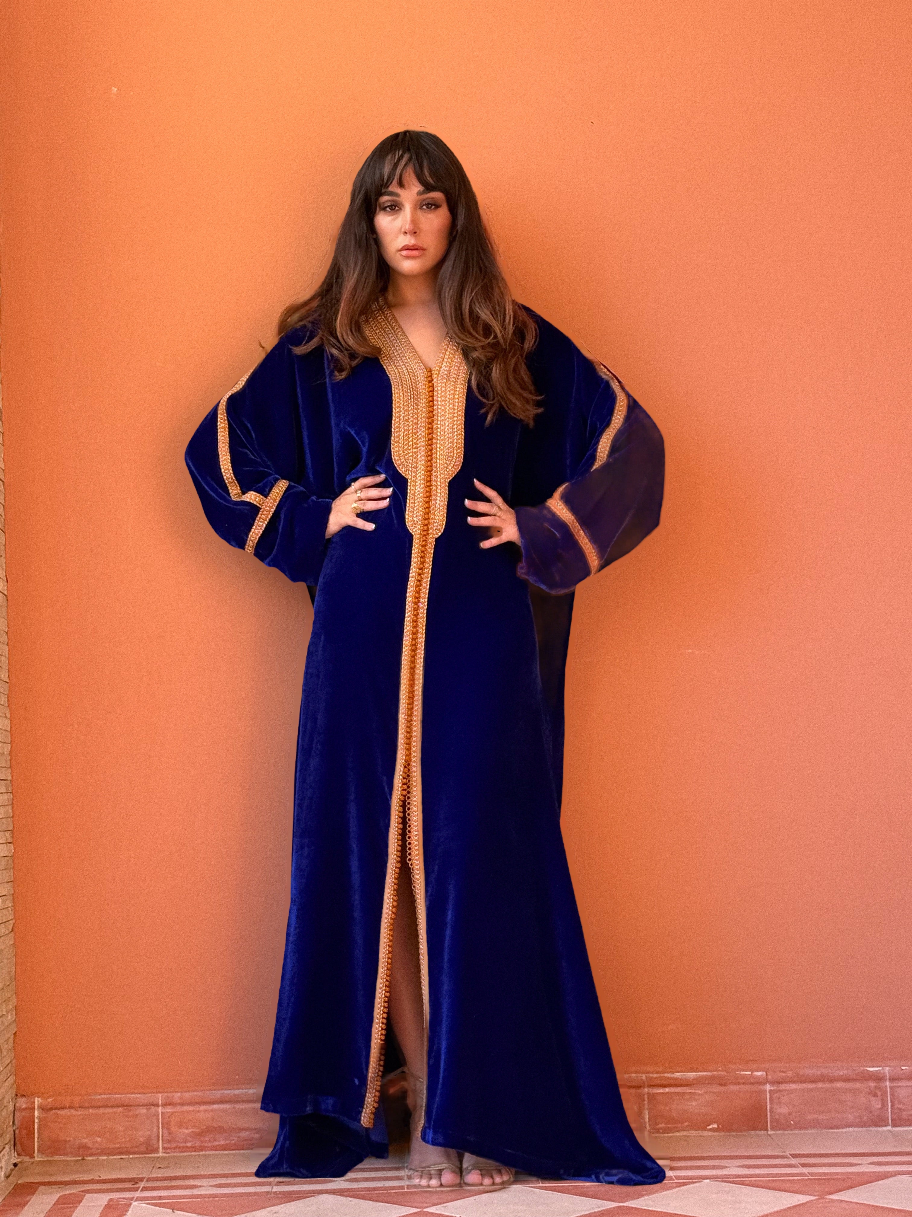 DALIA SILK VELVET KAFTAN