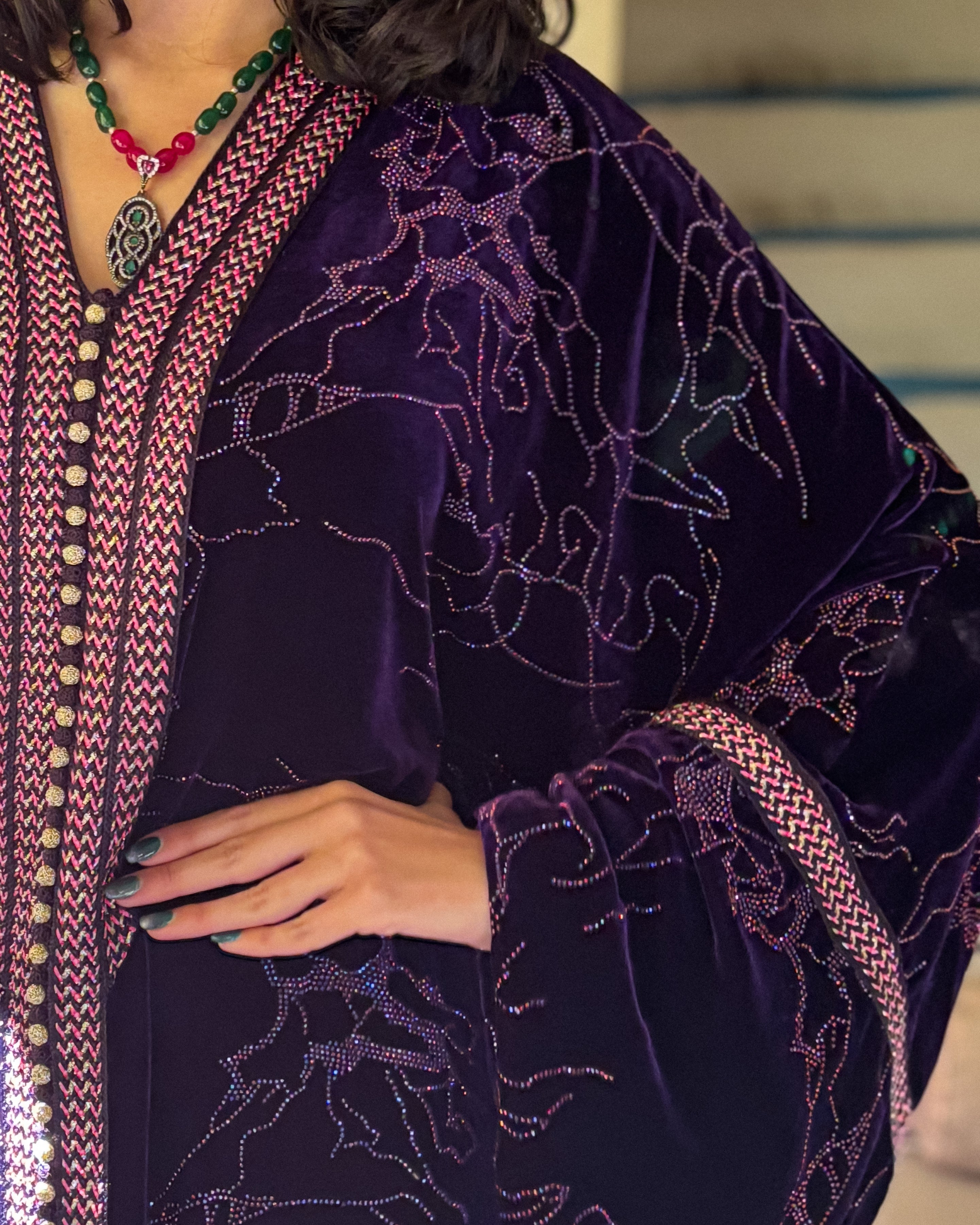 SABAH SILK VELVET KAFTAN