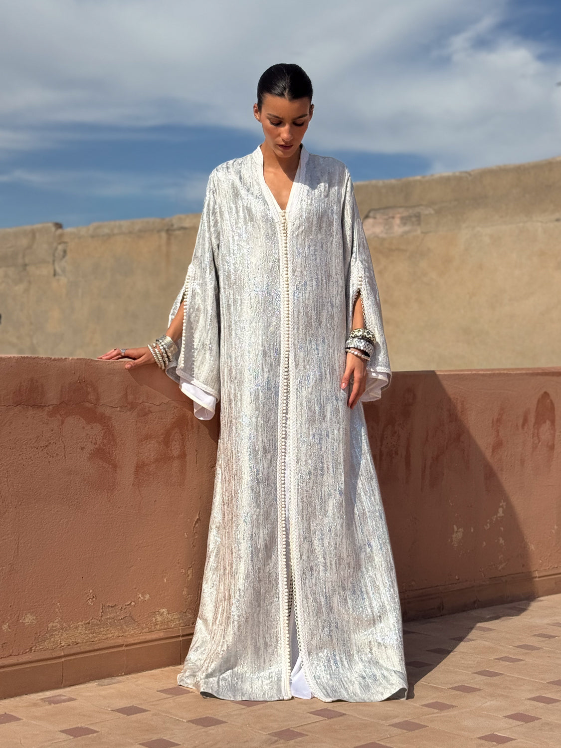 SELMA TWO-PIECE SILK KAFTAN