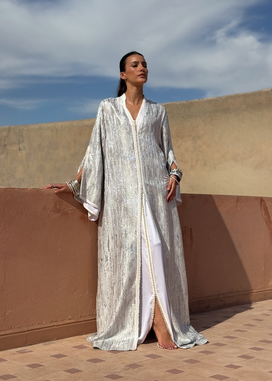 SELMA TWO-PIECE SILK KAFTAN