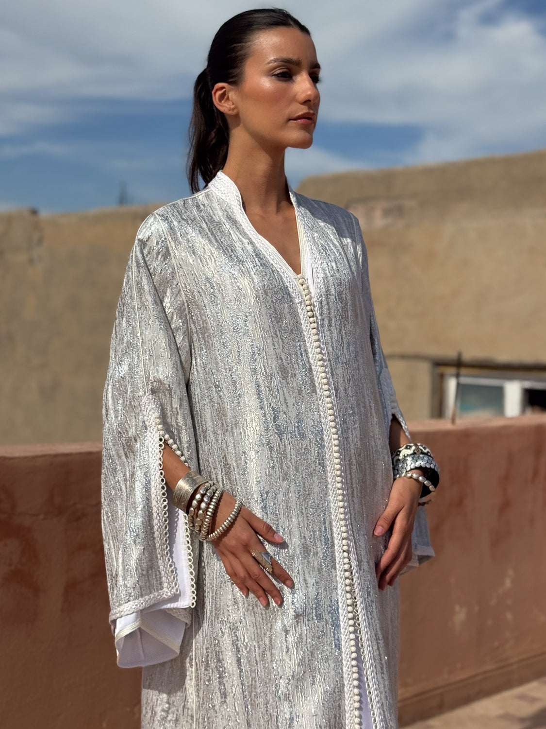 SELMA TWO-PIECE SILK KAFTAN