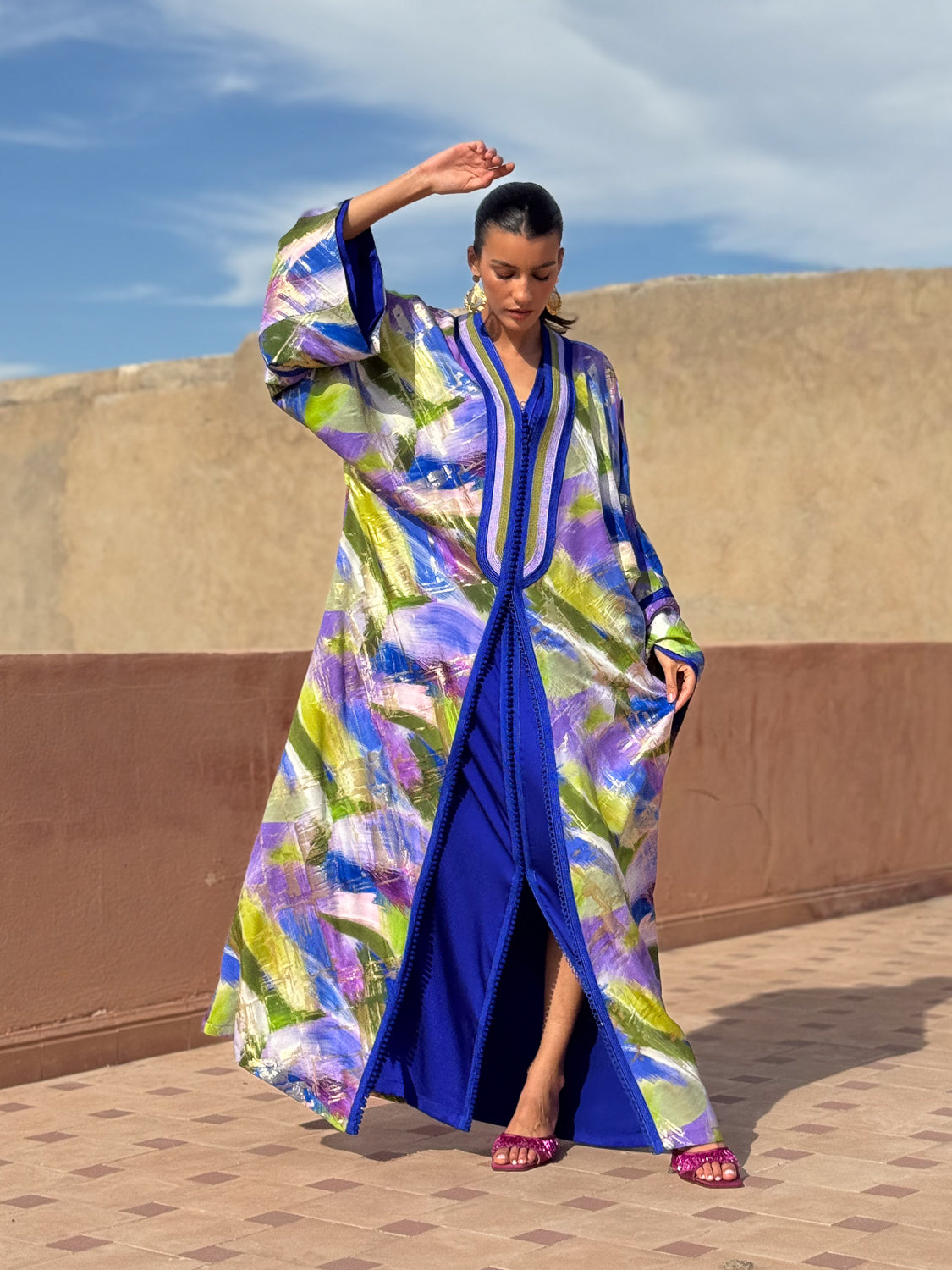 ZAMZAM TWO-PIECE SILK KAFTAN