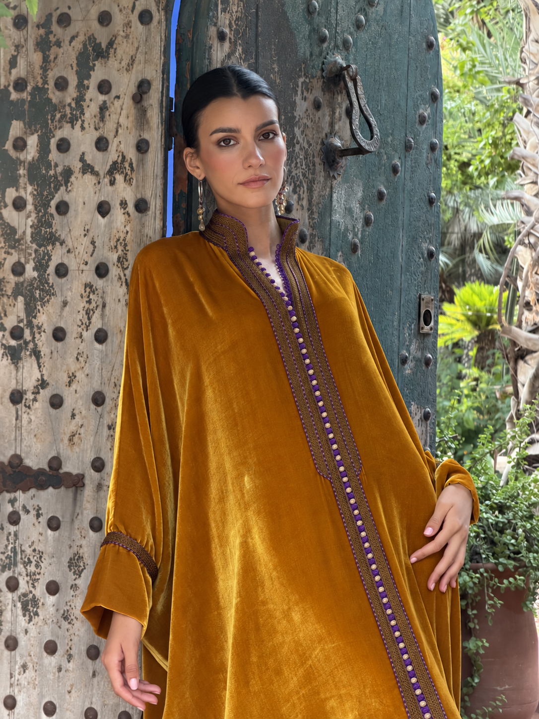 Adila Silk Velvet Kaftan