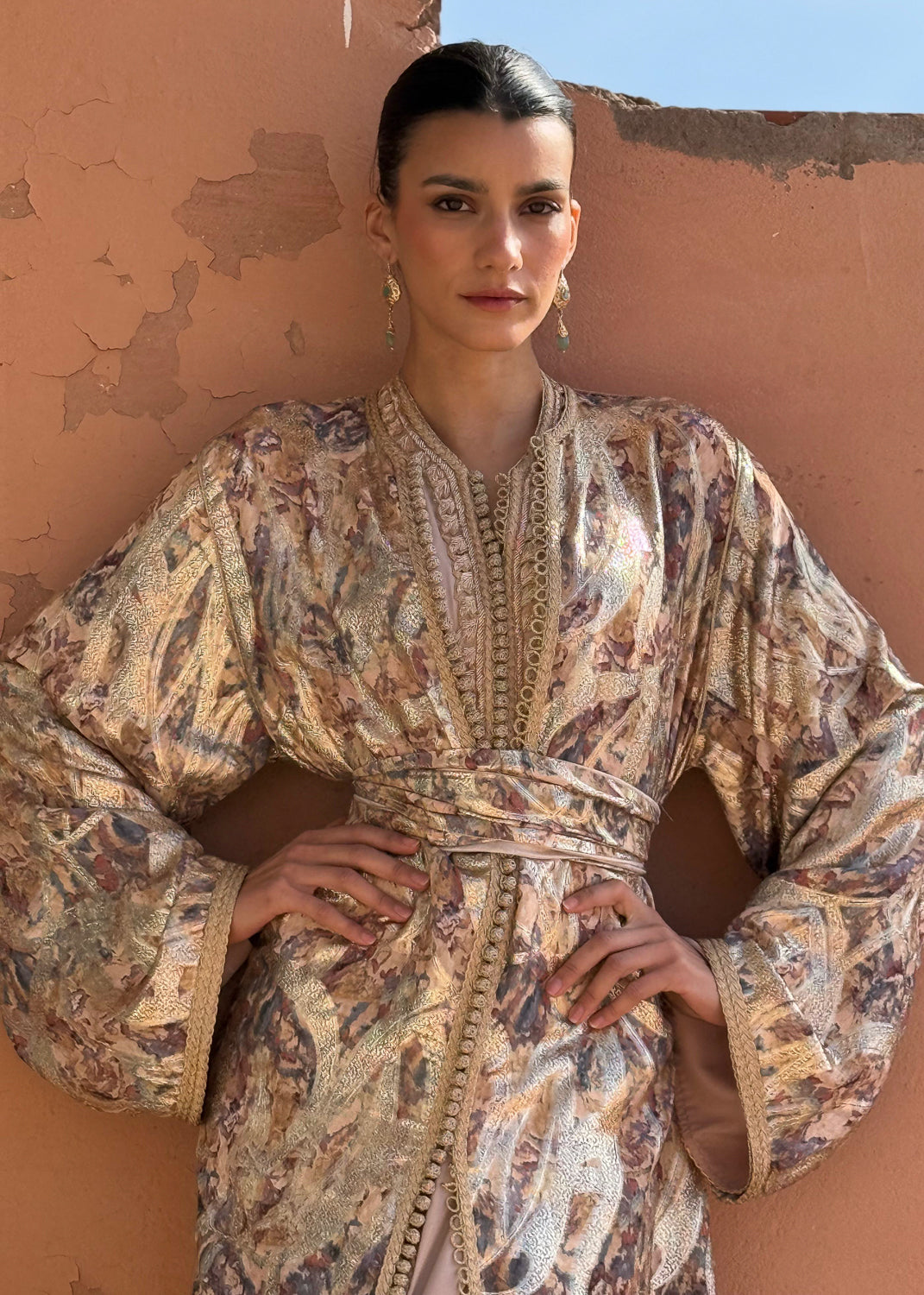 FOUZIA TWO-PIECE SILK KAFTAN