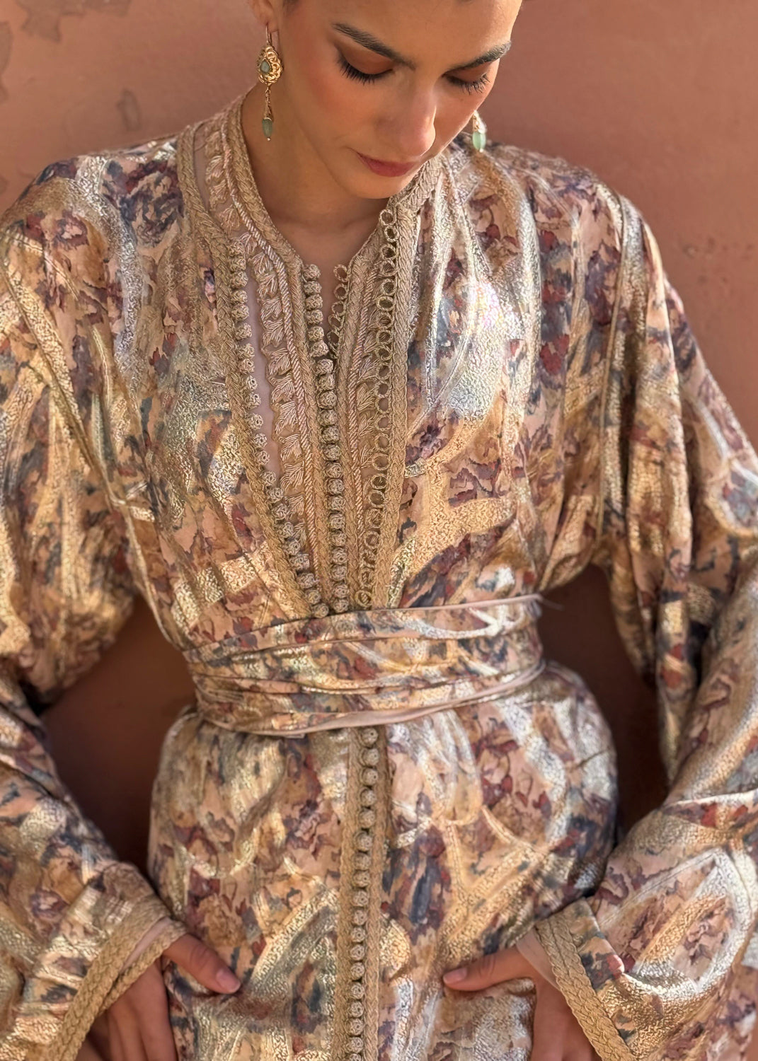 FOUZIA TWO-PIECE SILK KAFTAN