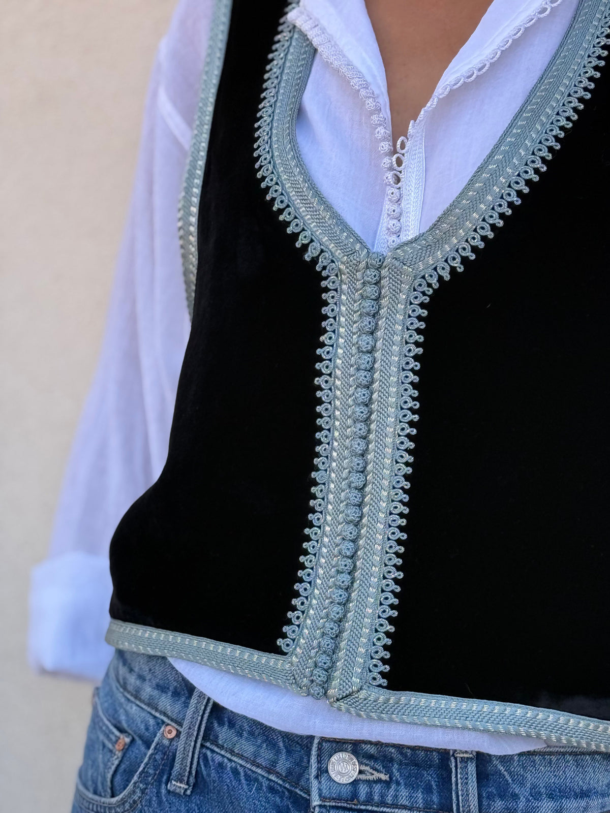 Jad Silk Velvet Gilet by Moroccan Touch