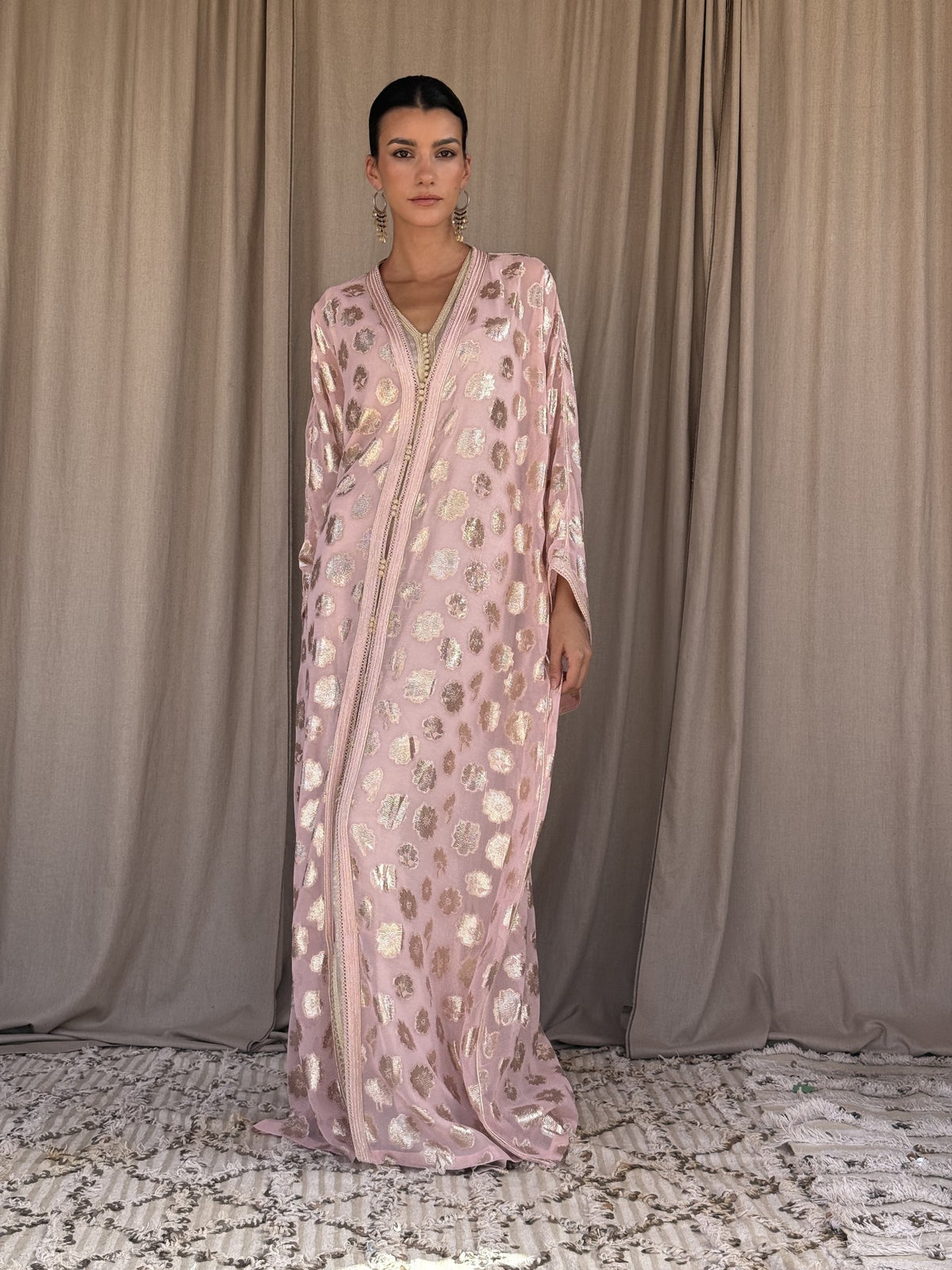 Sannia silk Kaftan — full-length front view