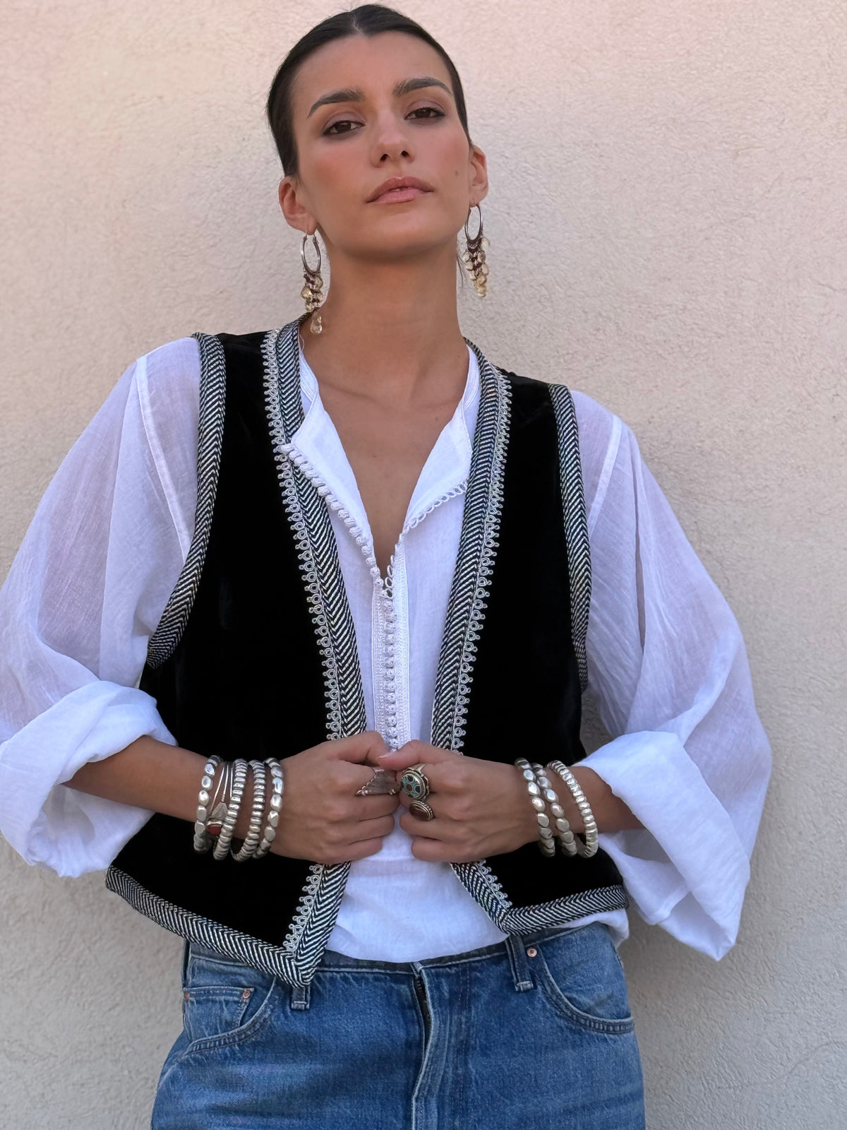 Nail Silk Velvet Gilet by Moroccan Touch