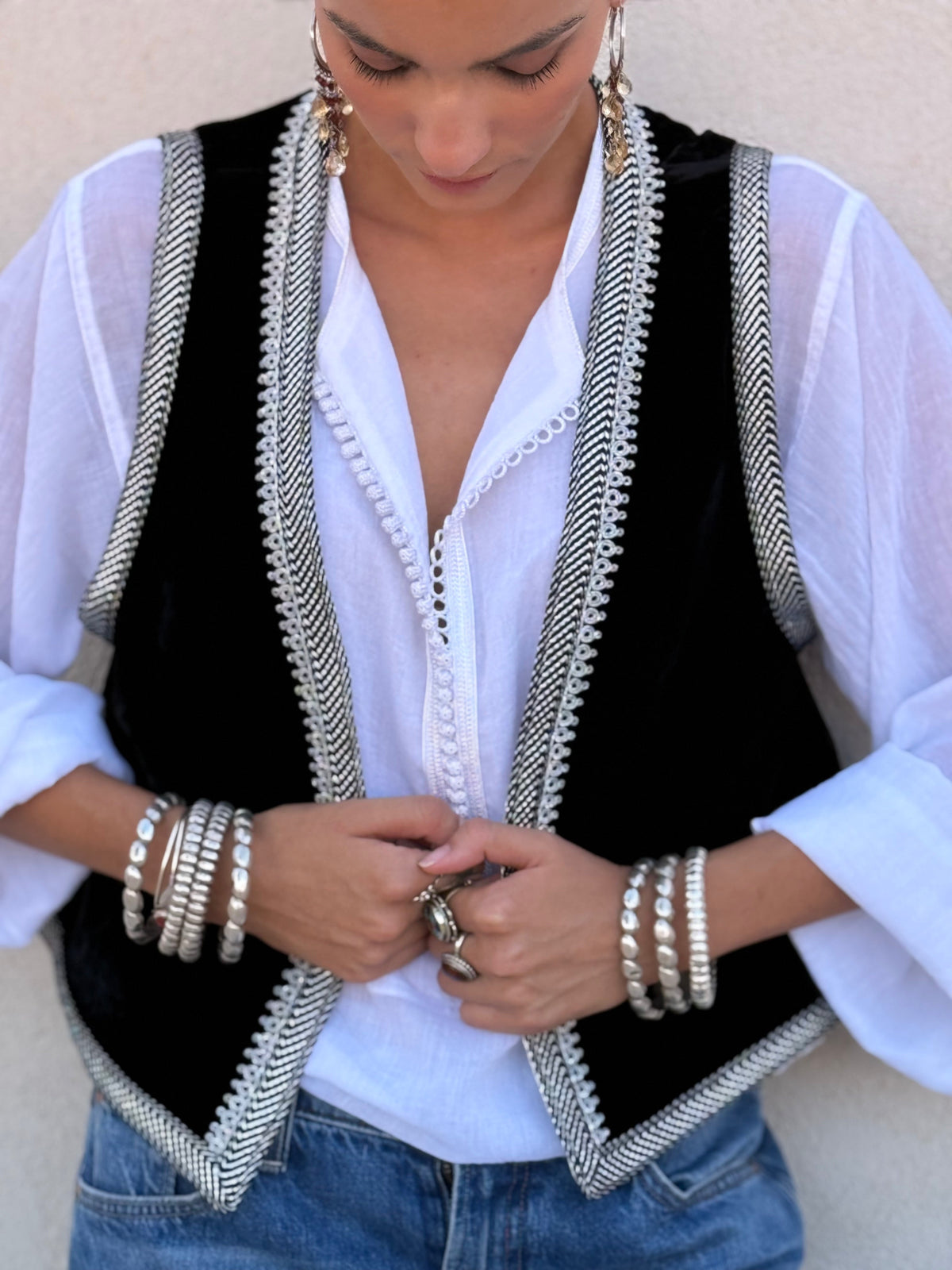 Nail Silk Velvet Gilet by Moroccan Touch
