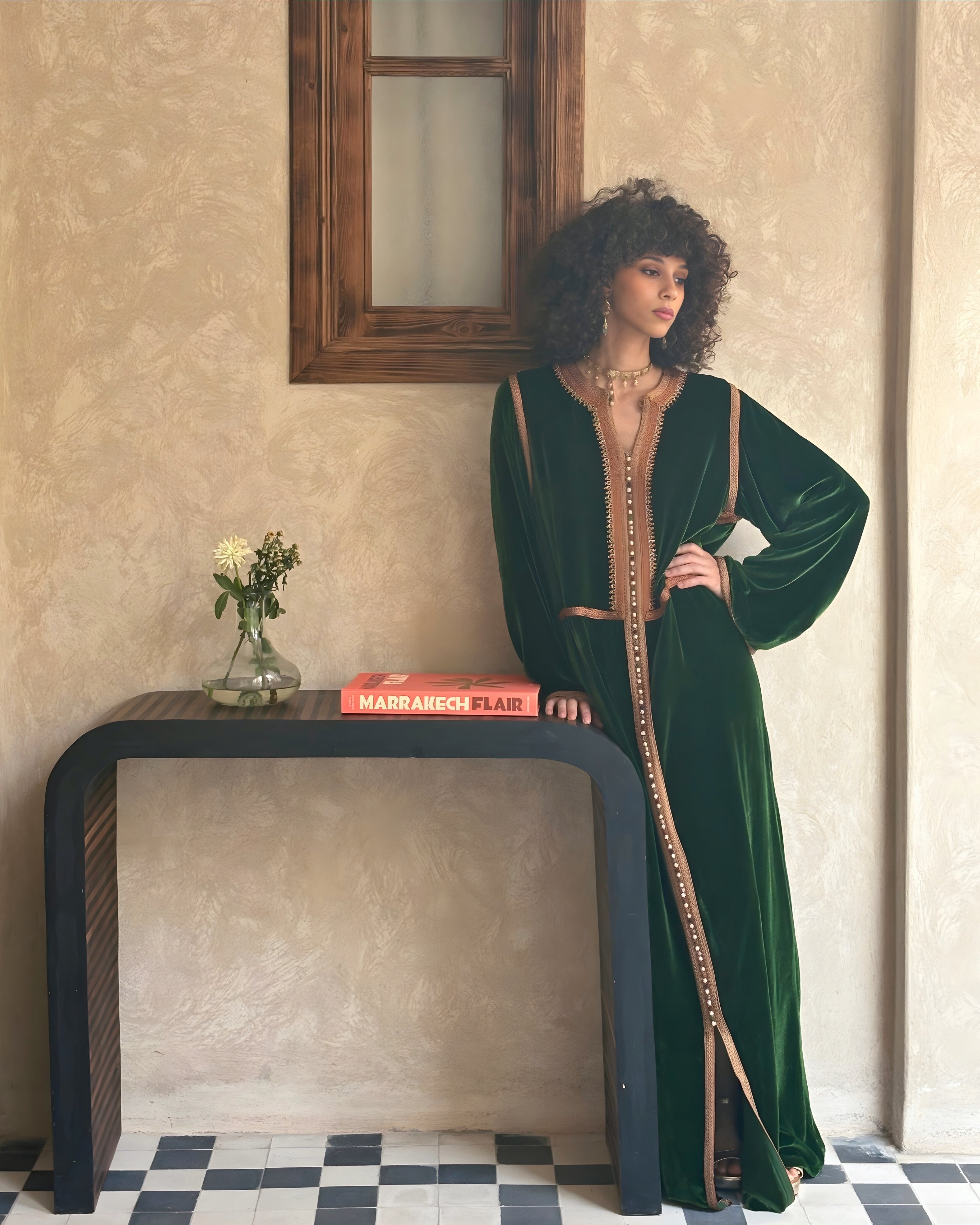 MALAK SILK VELVET KAFTAN