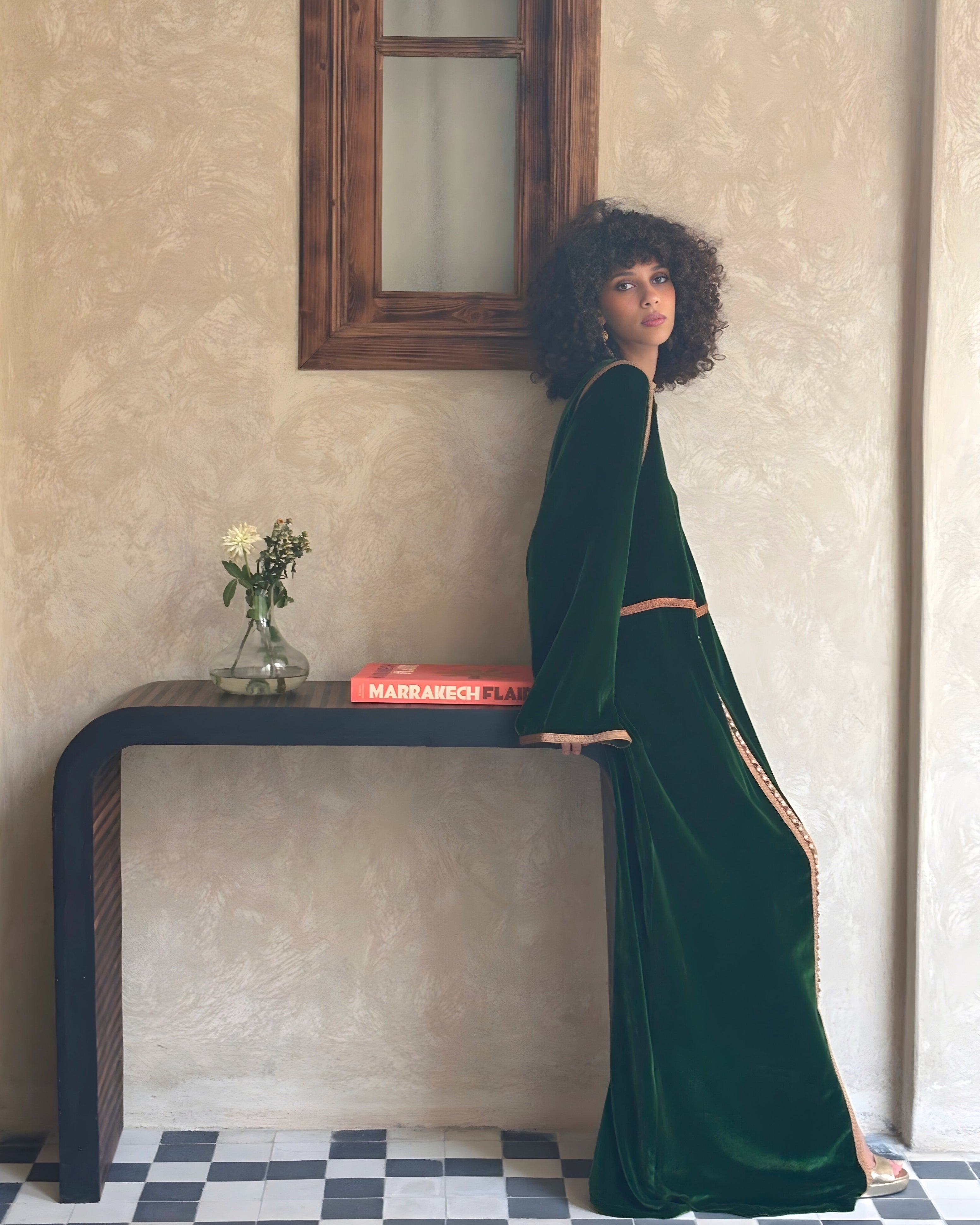 MALAK SILK VELVET KAFTAN