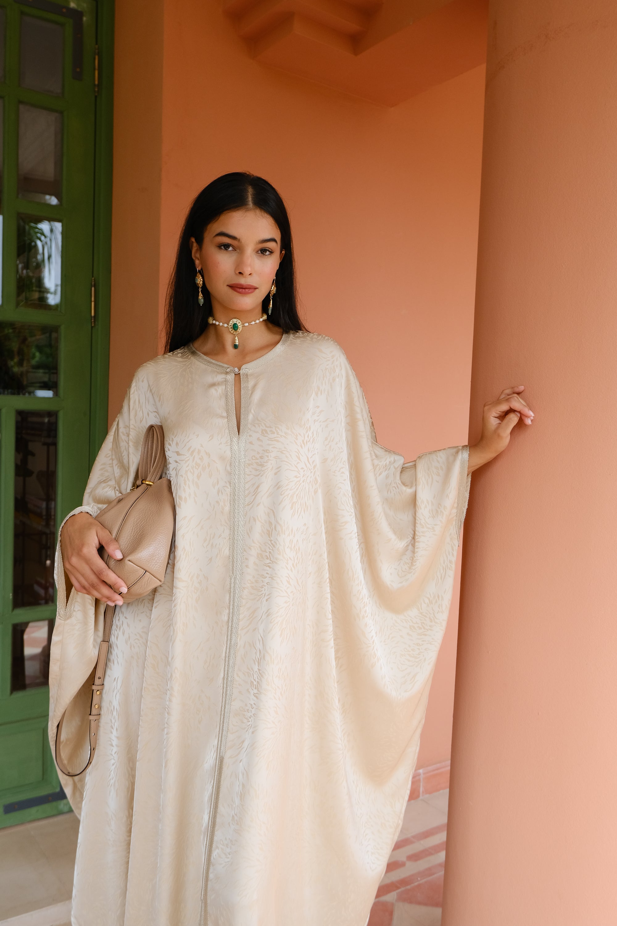 NIS viscose Kaftan in Ivory