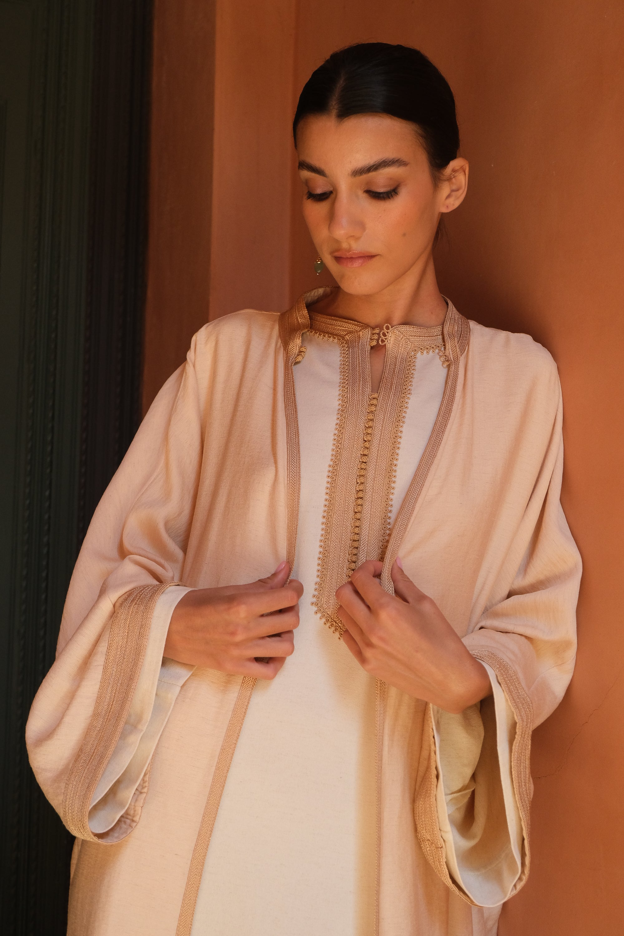 Ghader 2-Piece Linen Kaftan Set in Bicolor