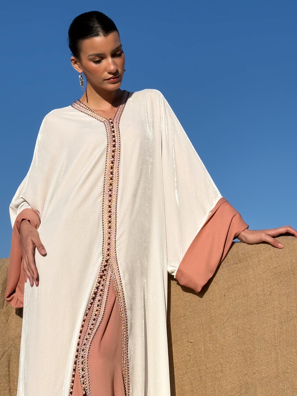 WAFA TWO-PIECE SILK VELVET KAFTAN
