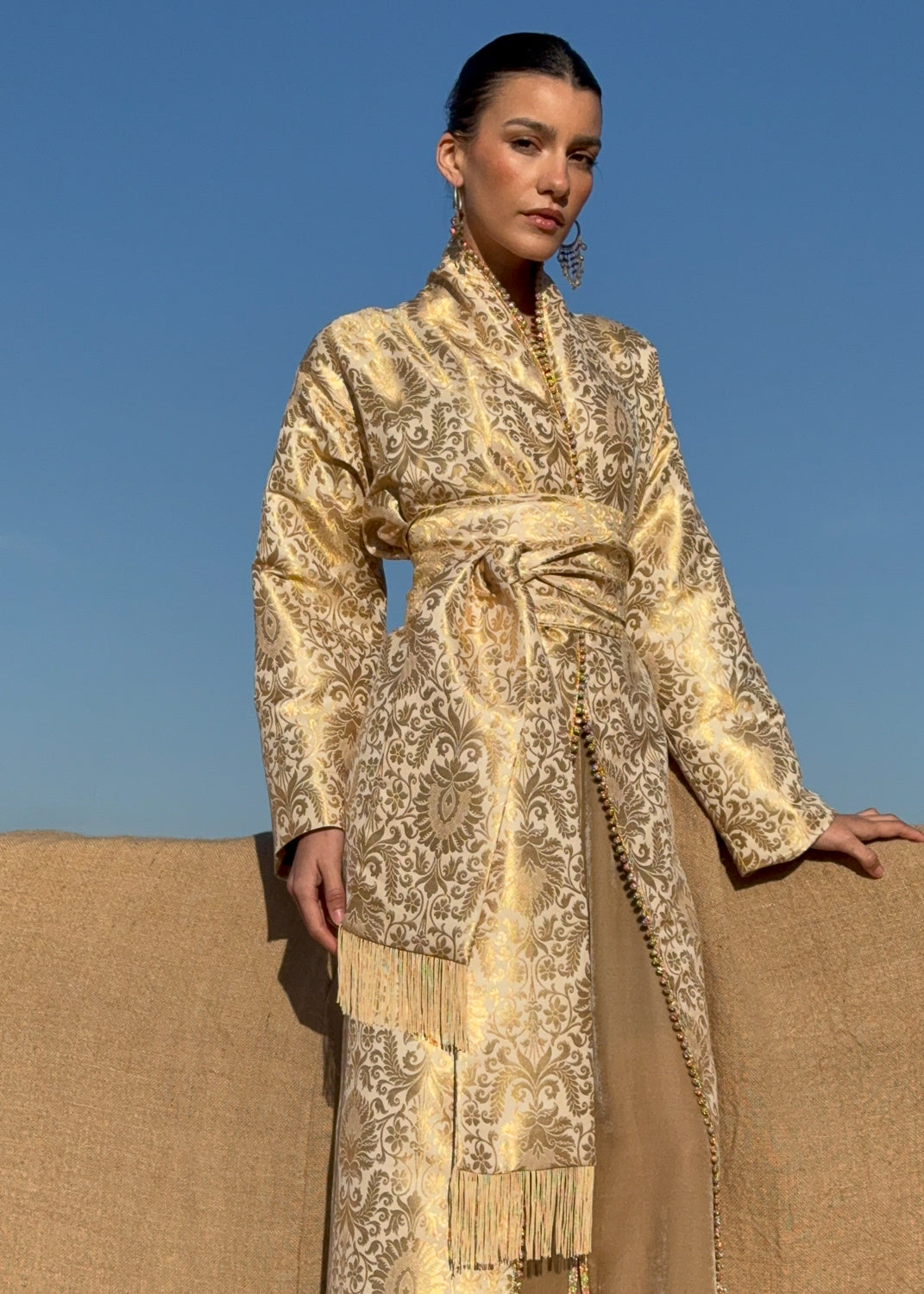 FATY TWO-PIECE KAFTAN KIMONO BROCADE AND VELVET