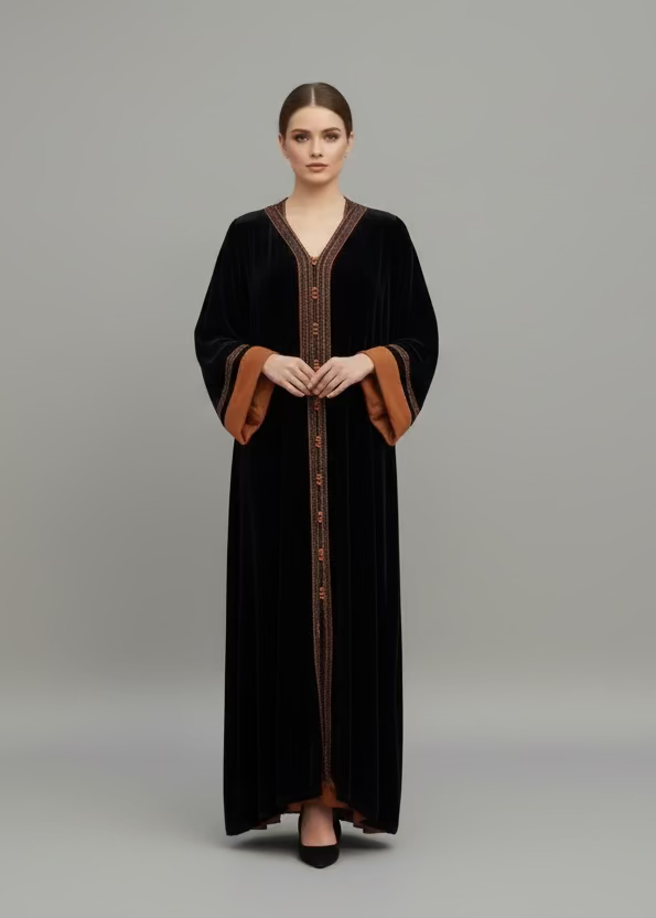 SALSAB TWO-PIECE SILK VELVET KAFTAN
