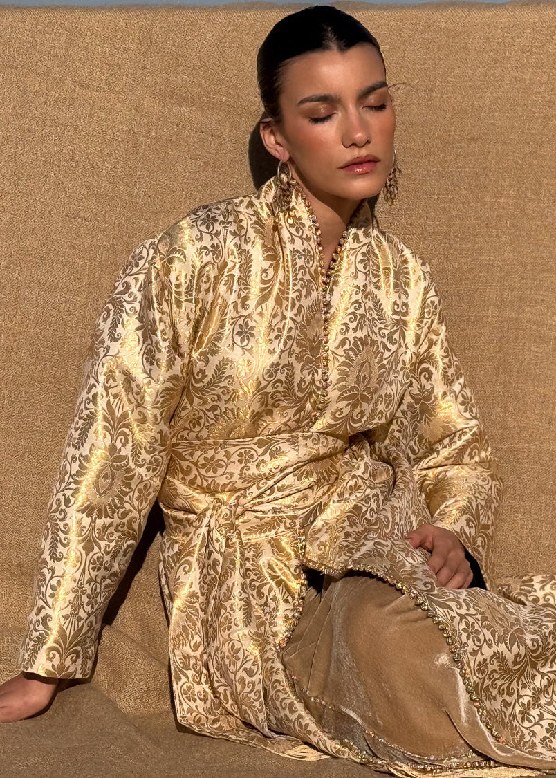 FATY TWO-PIECE KAFTAN KIMONO BROCADE AND VELVET