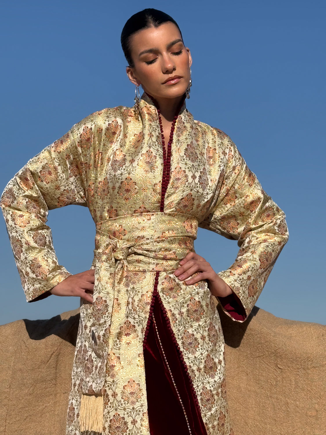 MOANA TWO-PIECE KAFTAN KIMONO BROCADE AND VELVET