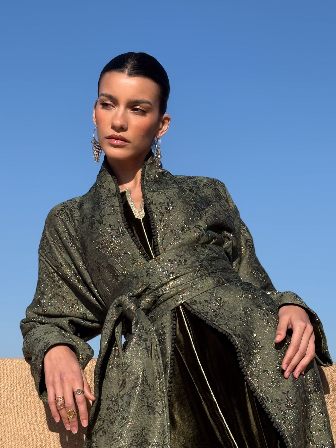 MAYSOON TWO-PIECE KAFTAN KIMONO BROCADE AND VELVET