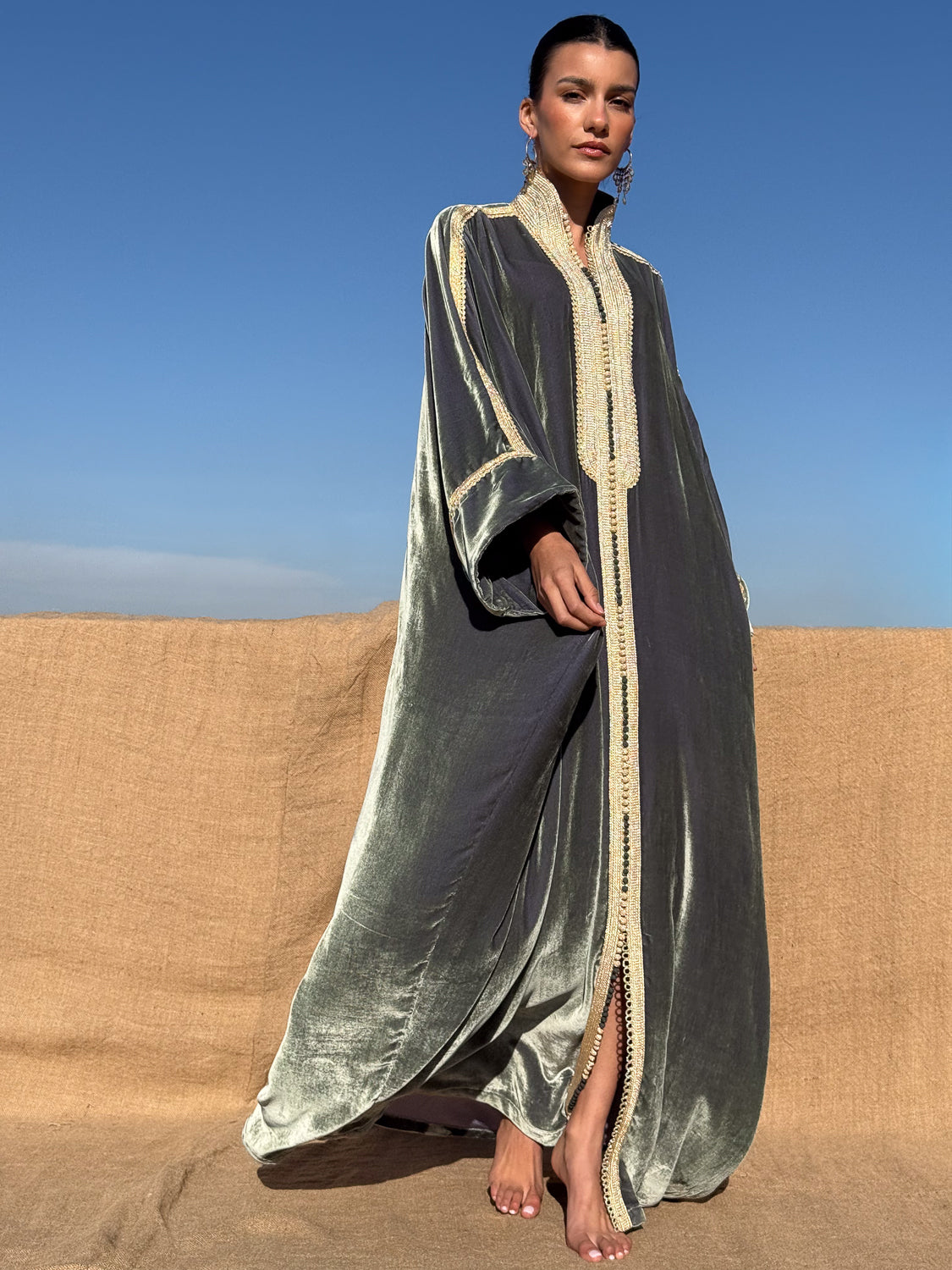 MONIRAH SILK VELVET KAFTAN