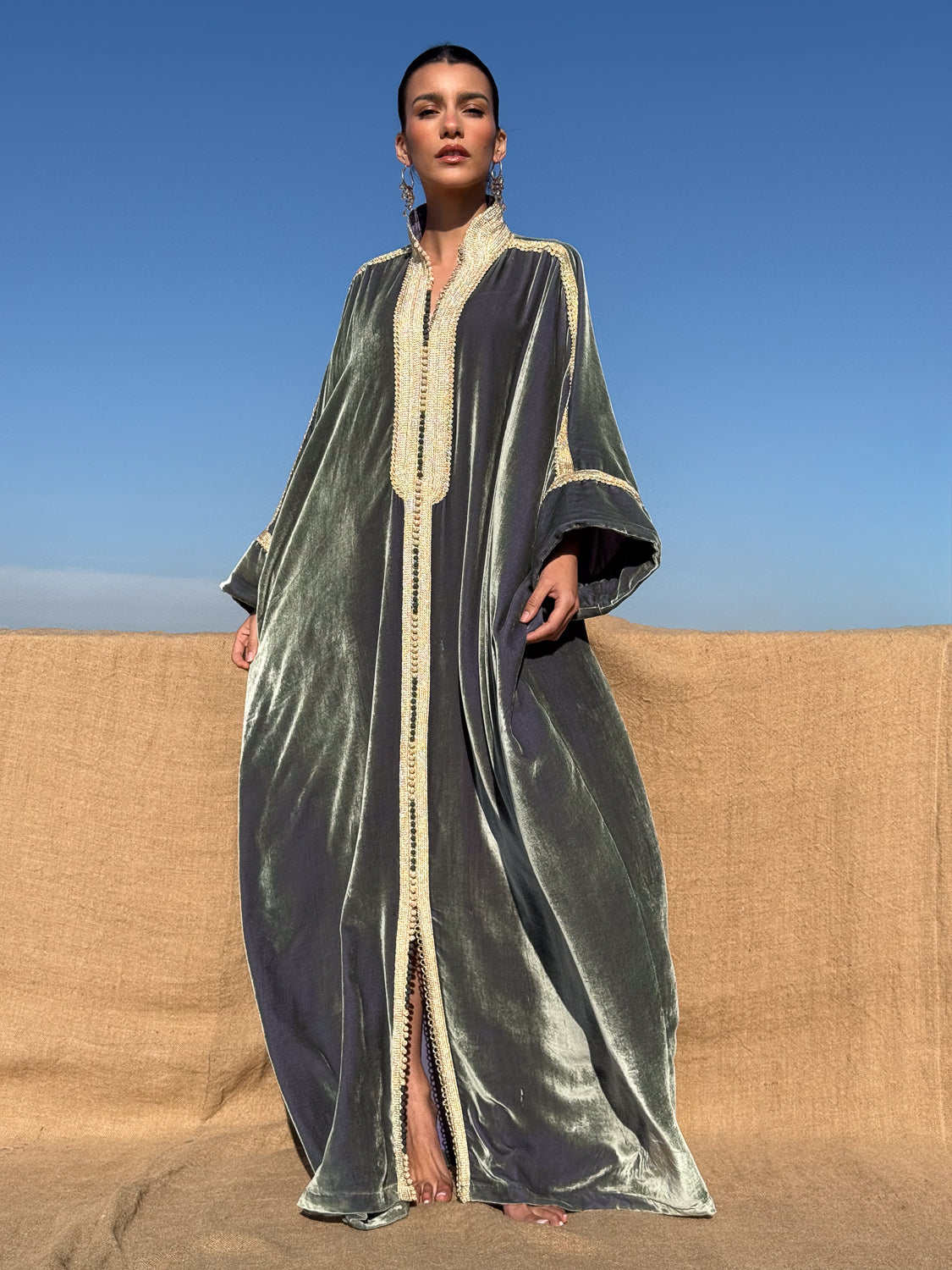 MONIRAH SILK VELVET KAFTAN