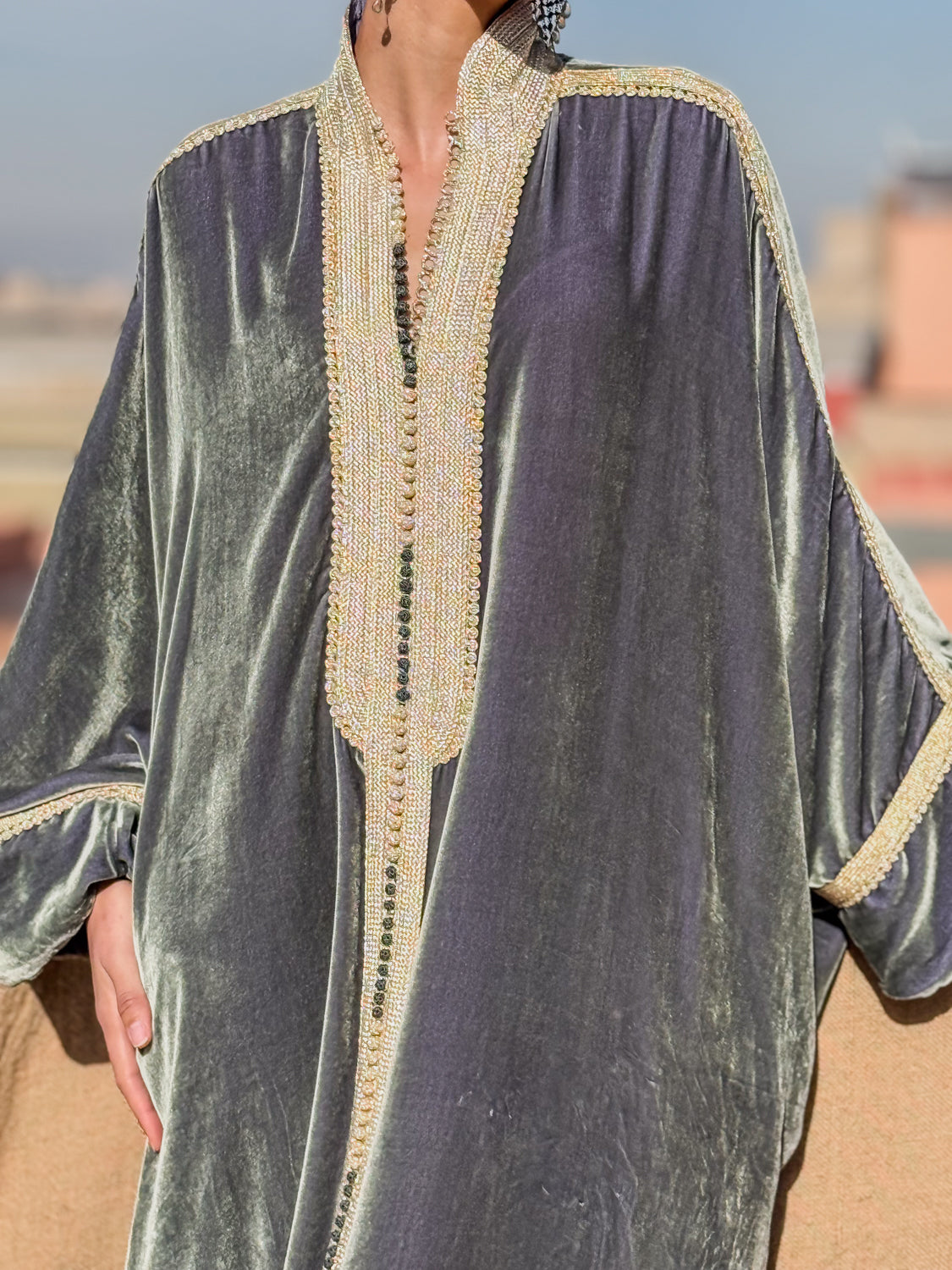 MONIRAH SILK VELVET KAFTAN