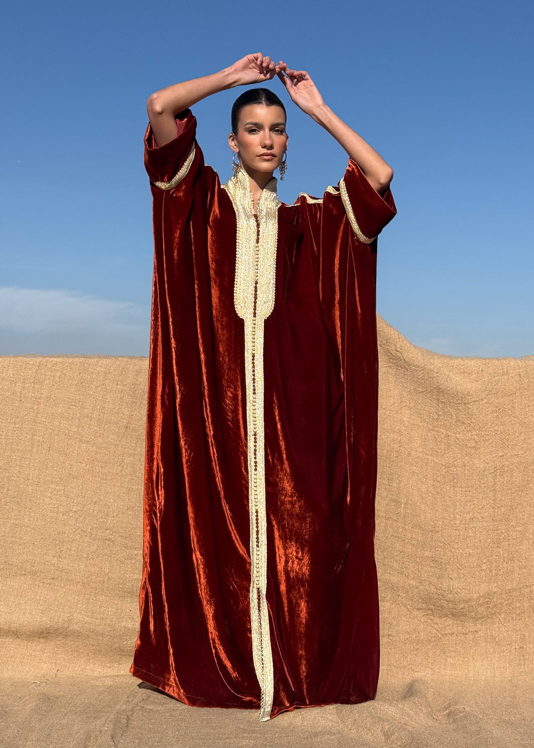 FAY SILK VELVET KAFTAN
