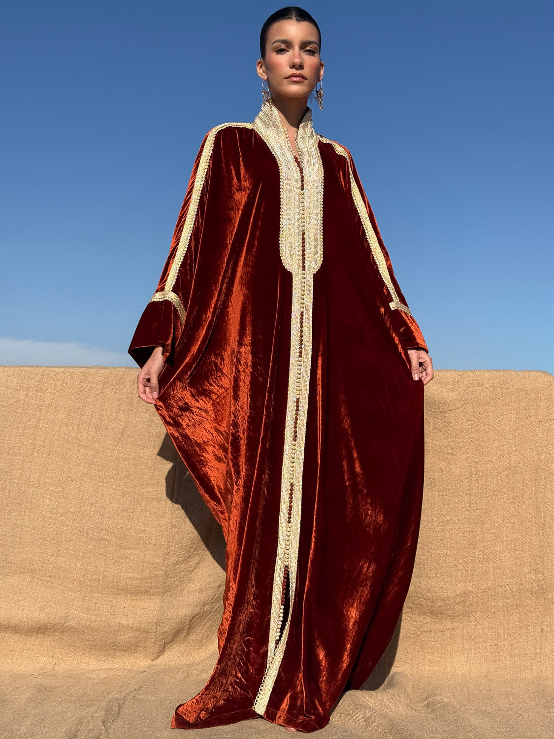 FAY SILK VELVET KAFTAN