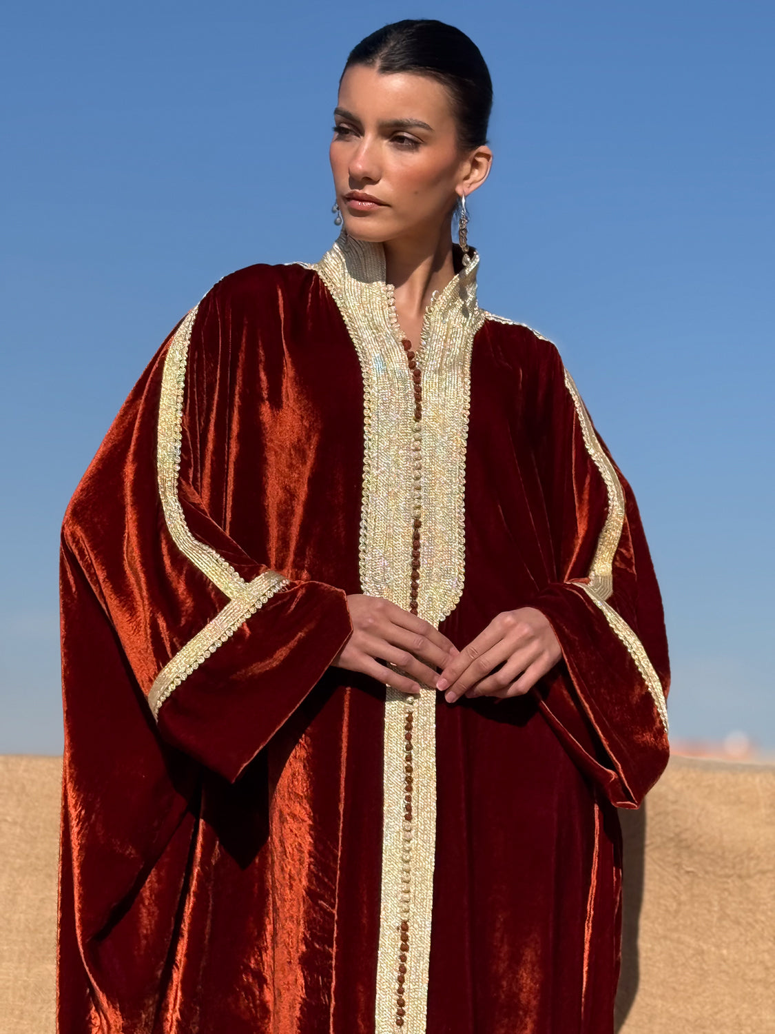 FAY SILK VELVET KAFTAN
