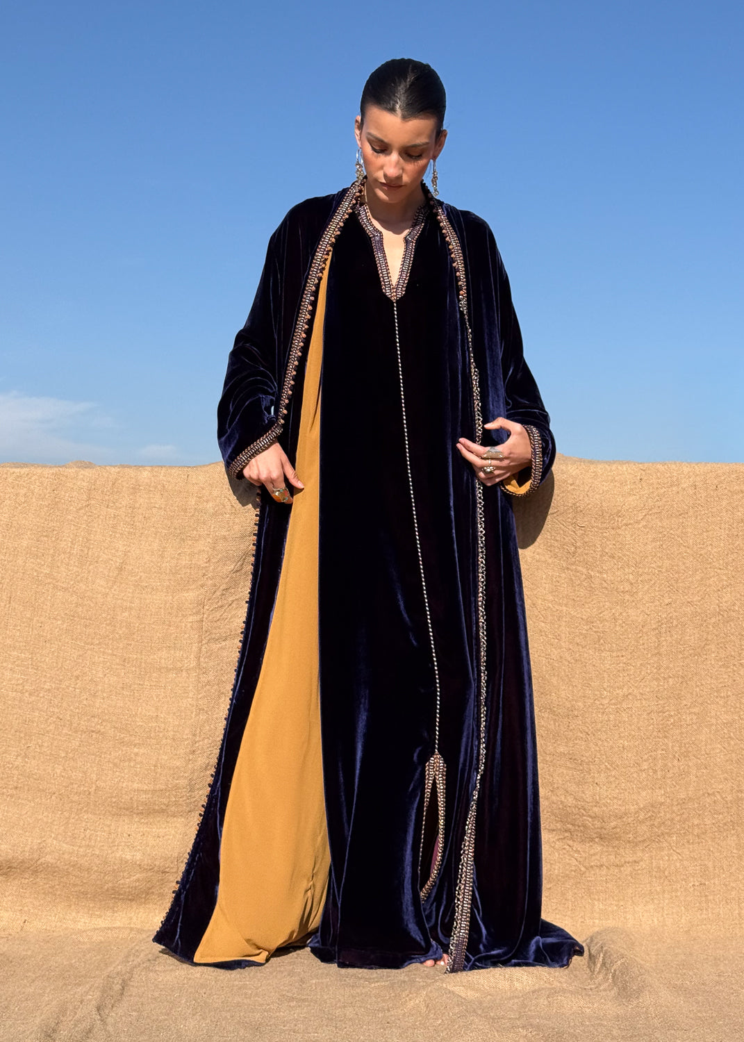 ITO TWO-PIECE SILK VELVET KAFTAN