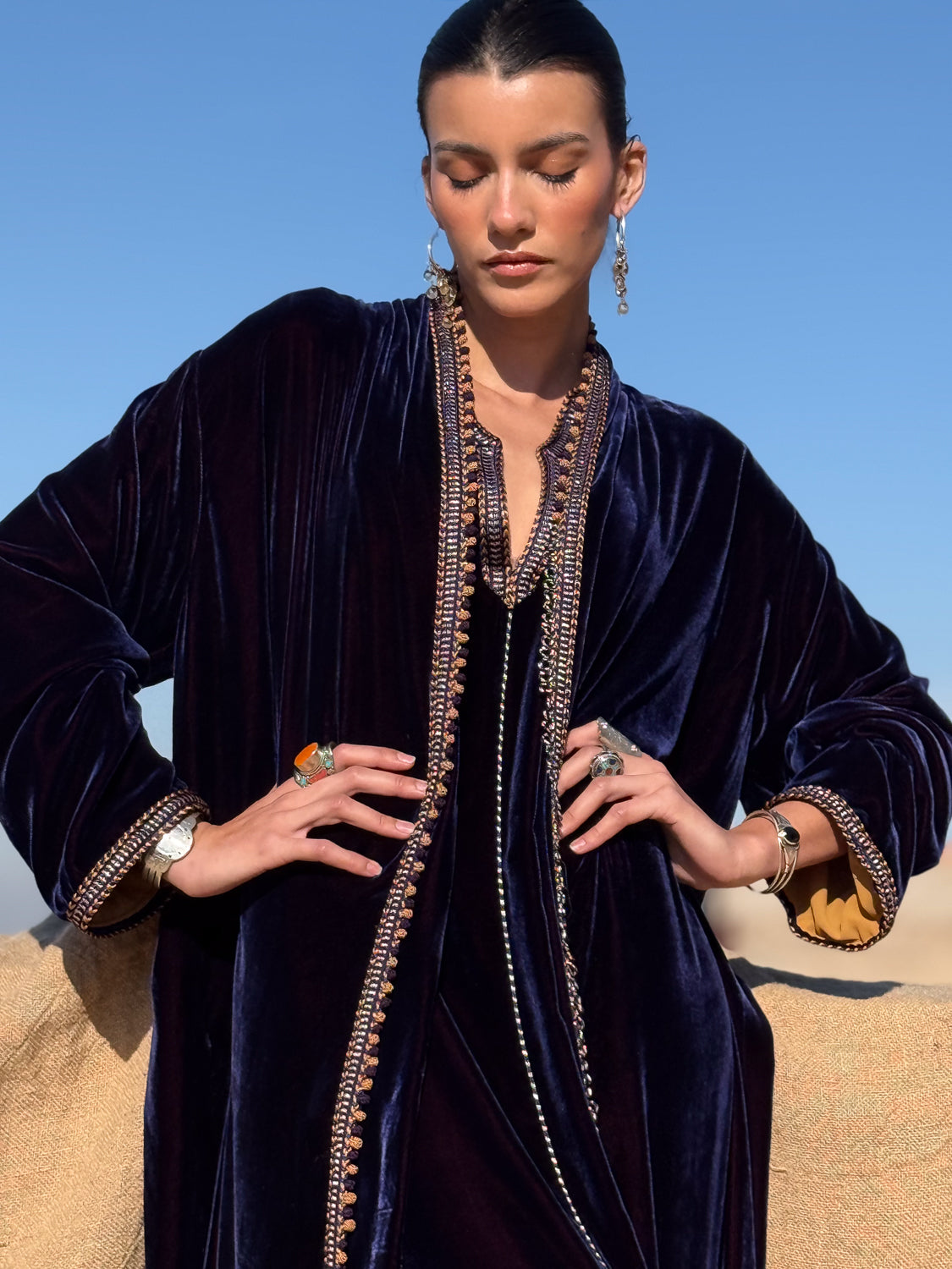 ITO TWO-PIECE SILK VELVET KAFTAN