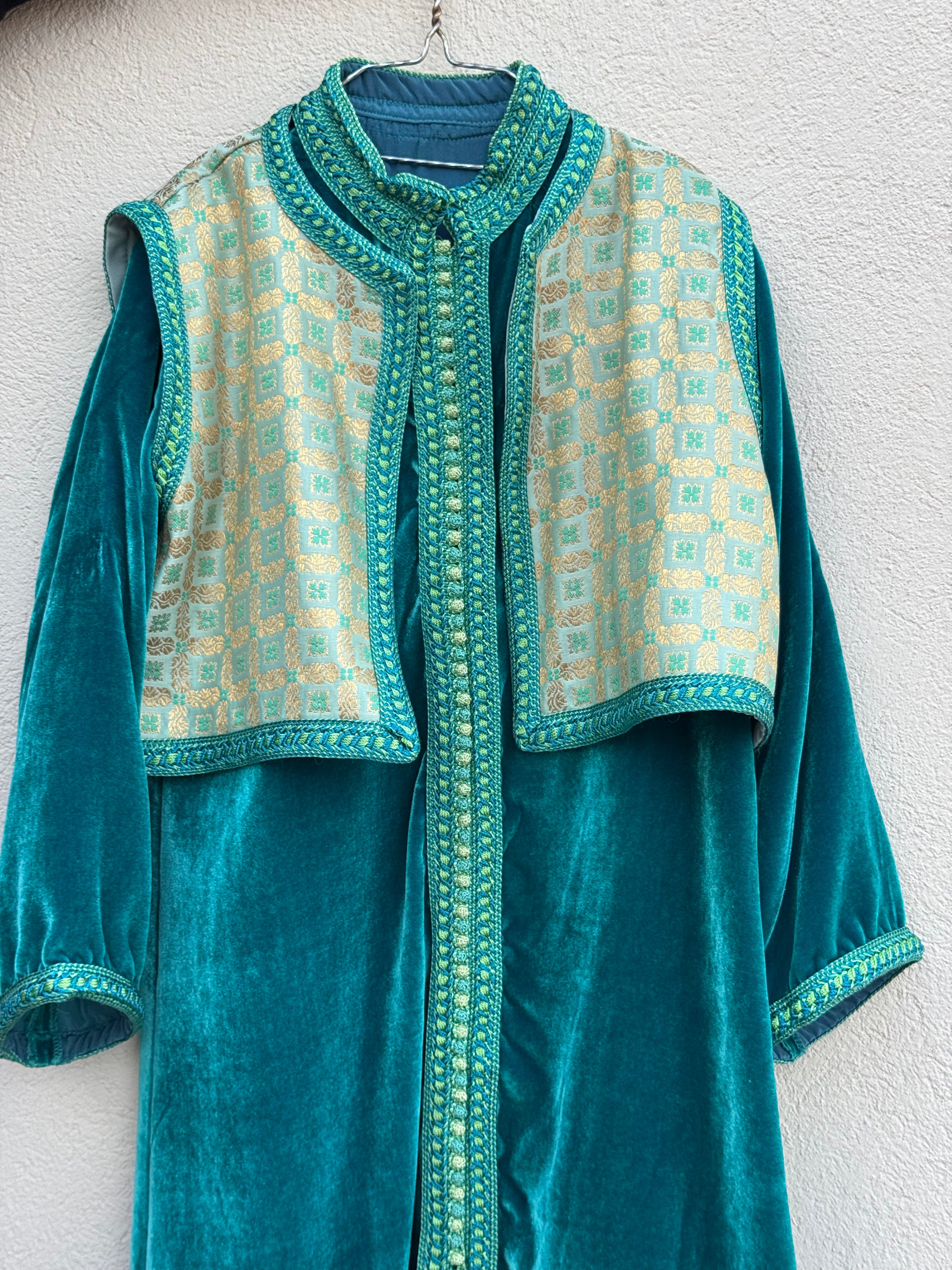 IMAN SILK VELVET KAFTAN & GILET AGE 4-5