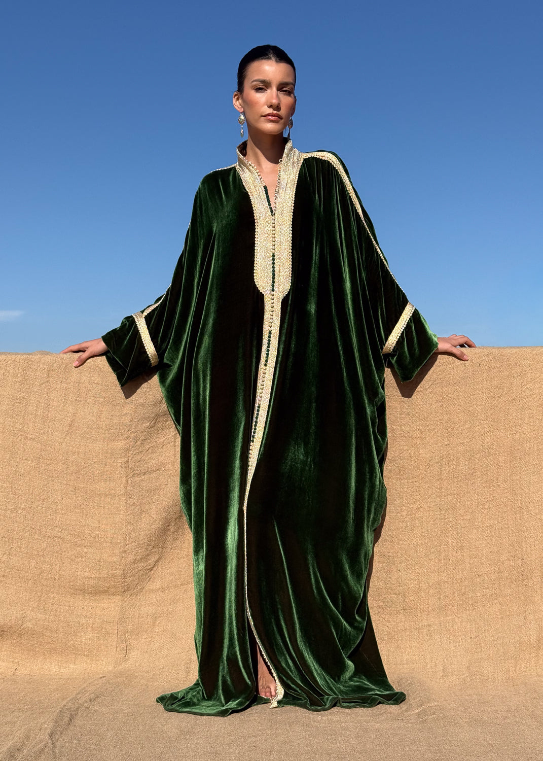 SHAIMA SILK VELVET KAFTAN